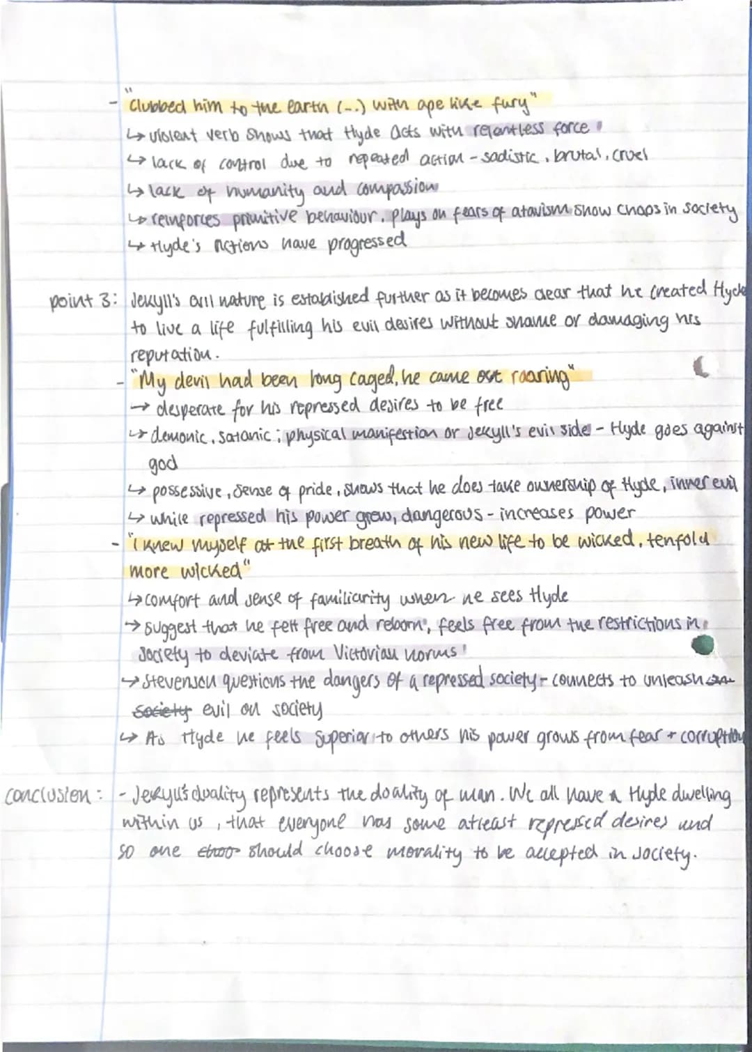 Duality Jekyll and Hyde Essay Plan
Intro: "The Strange Case of Dr Jekyll and Mr Hyde revolves around the relationship
between the respectabl