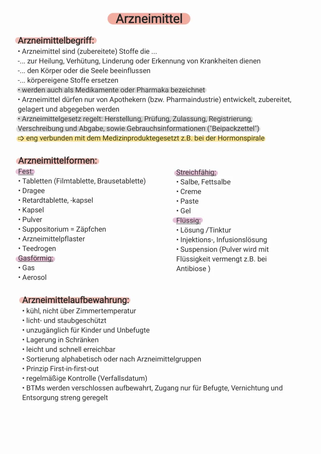 # Arzneimittel
Arzneimittelbegriff:
* Arzneimittel sind (zubereitete) Stoffe die ...
* -... zur Heilung, Verhütung, Linderung oder Erke