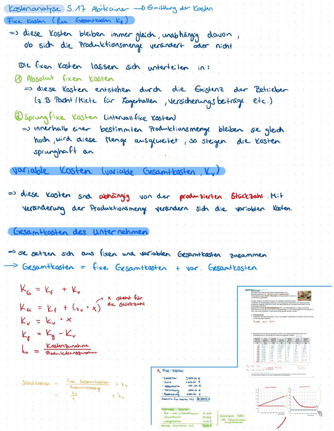 - Abgrenzungsrechnung
- Kostenanalyse
- Kostenartenrechnung
- Kostenstellenrechnung
- Kostenträgerrechnung -> Vollkostenrechnung &
Teilkoste