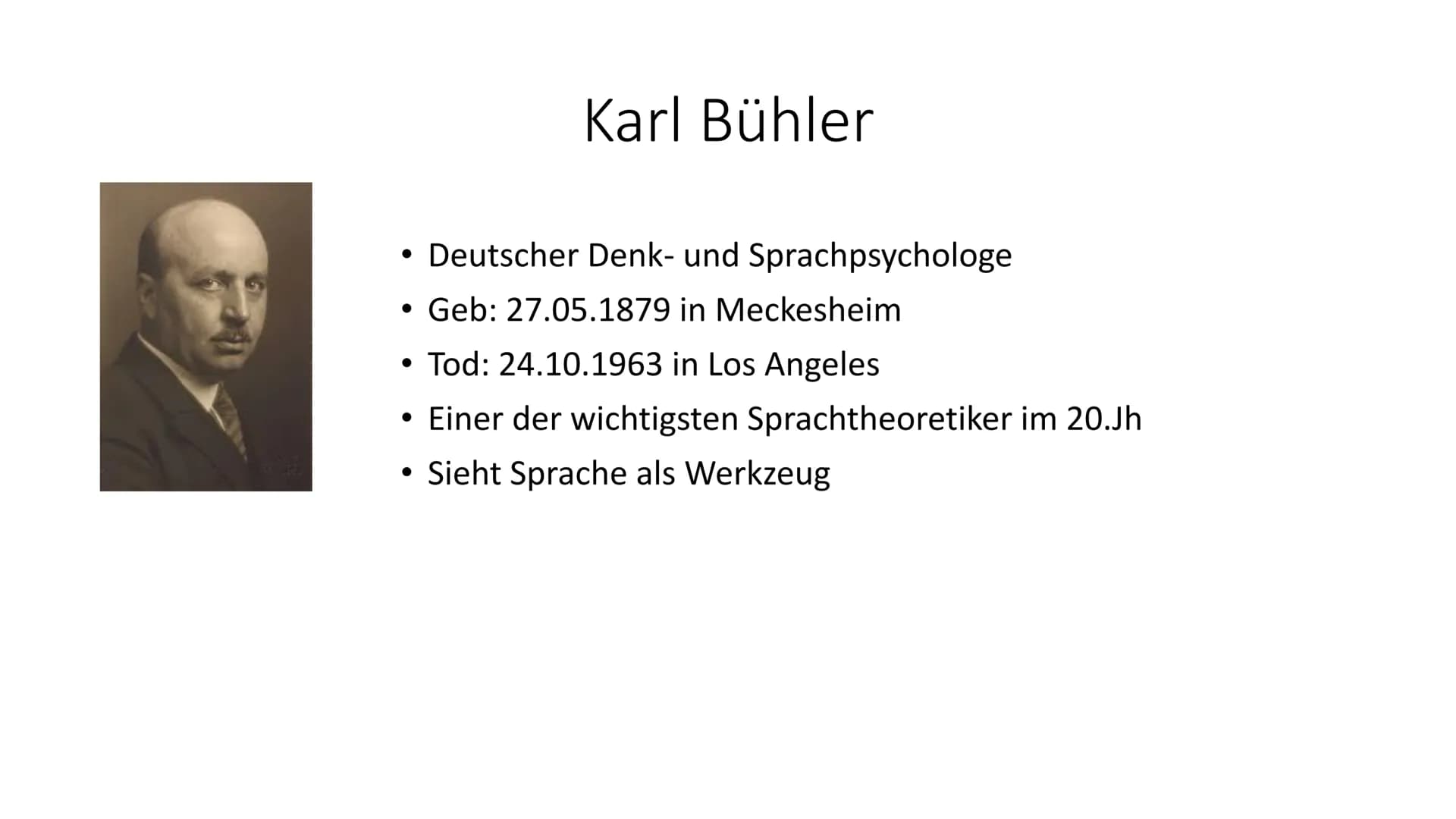 # Das Organon-Kommunikationsmodell von
# Karl Bühler # Gliederung
1. Was ist ein Kommunikationsmodell überhaupt
2. Karl Bühler
3. Das Organ