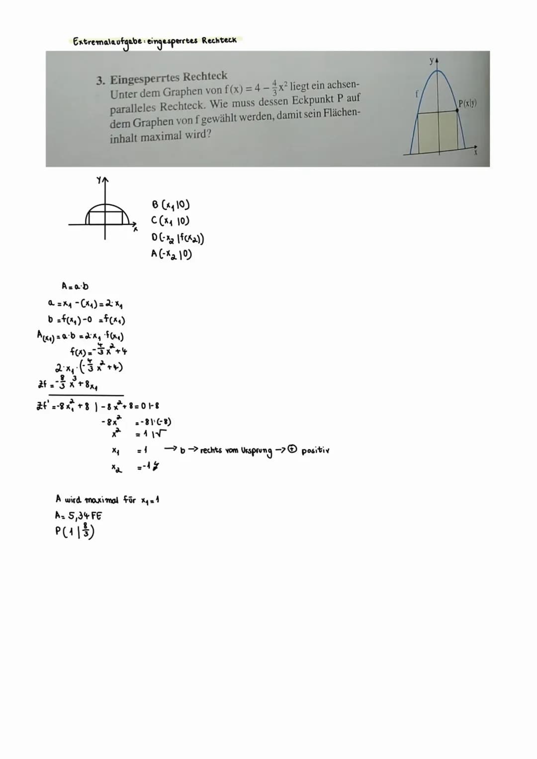 # ANALYSIS
# EXTREMALPROBLEME
GEOMETRISCHE FORMEN
$A = a^2$
$U = 4a$
$A = a \cdot b$
$U = 2a + 2b$
$A = \frac{1}{2} a \cdot b$
$U =