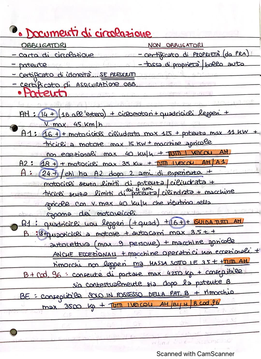 •• Documenti di circolazione
OBBUGATORI
- Carta di circolatione
- patente
- Certificato di idoneita... SE PRESCRITI
- certificato di ASSICU