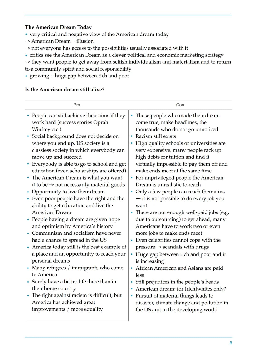 ENGLISCH LK
Abitur 2020
Lernzettel
1999 punctuation
! adjective,
ENGLISH
@verb
noun subject & Table of contents
1. American Dream: Amerika