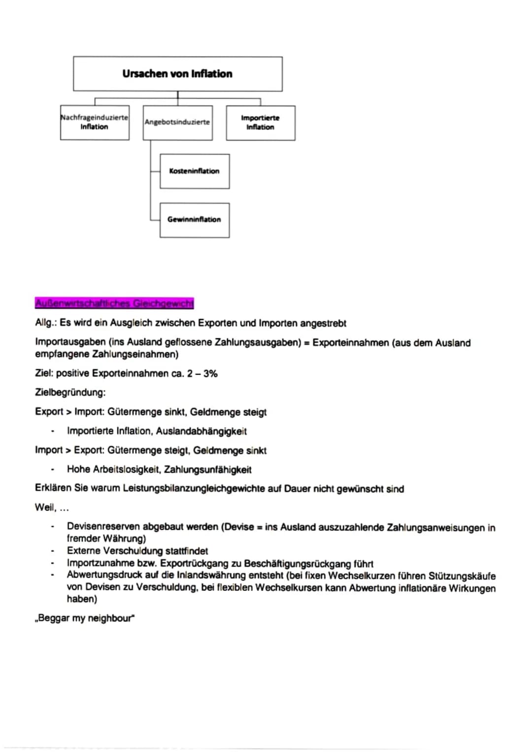 Preisniveaustabilita
Welche Ursachen hat eine Inflation für unsere Volkswirtschaft?
Ziel der Preisniveaustabilität:
- Geldwertstabilität (