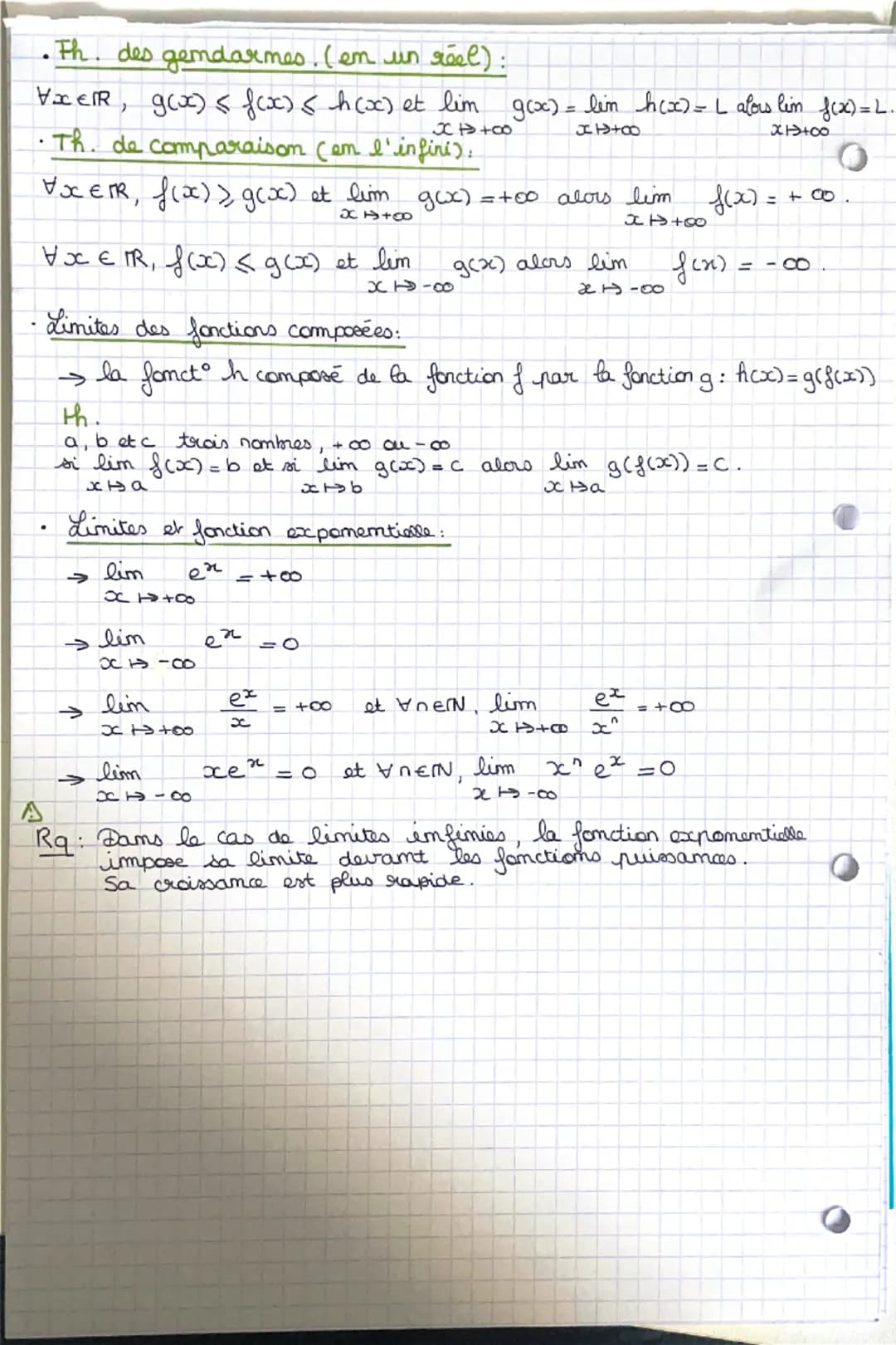 # limites de fonction -
asymptotes
•Limites de fonctions de référence: (limite infinie en l'infini)
$Vnen$
→
$\lim_{x \to +00} x^= +00$