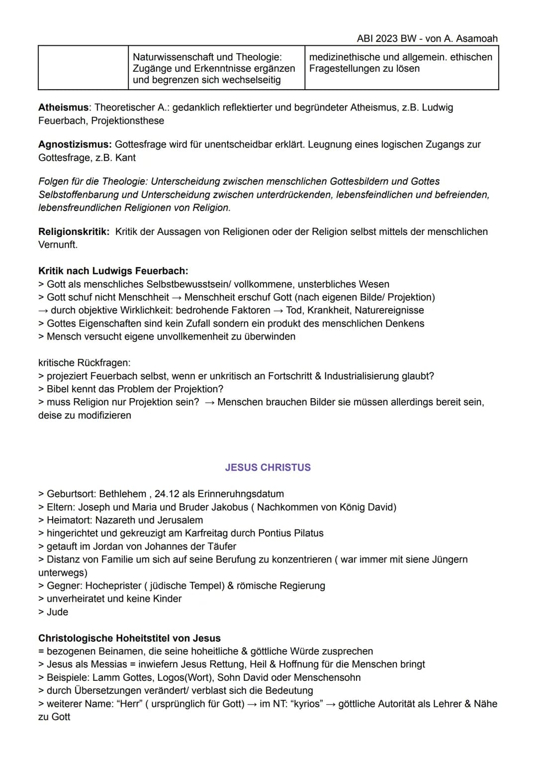 ABI 2023 BW - von A. Asamoah
RELIGION MÜNDLICHE PRÜFUNG -Lernzettel
KIRCHE
Aufgaben & Herausforderungen der Kirche
Diakonie (Dienste am N