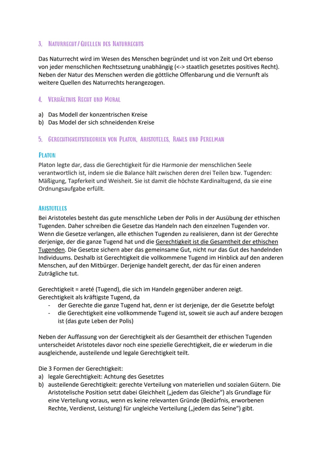 # 1. POSITIVES RECHT
ETHIK KLAUSUR Q12/1
= Unter positivem Recht versteht man die Summe der von staatlicher Seite als Gesetzgeber
(Rechtsmo