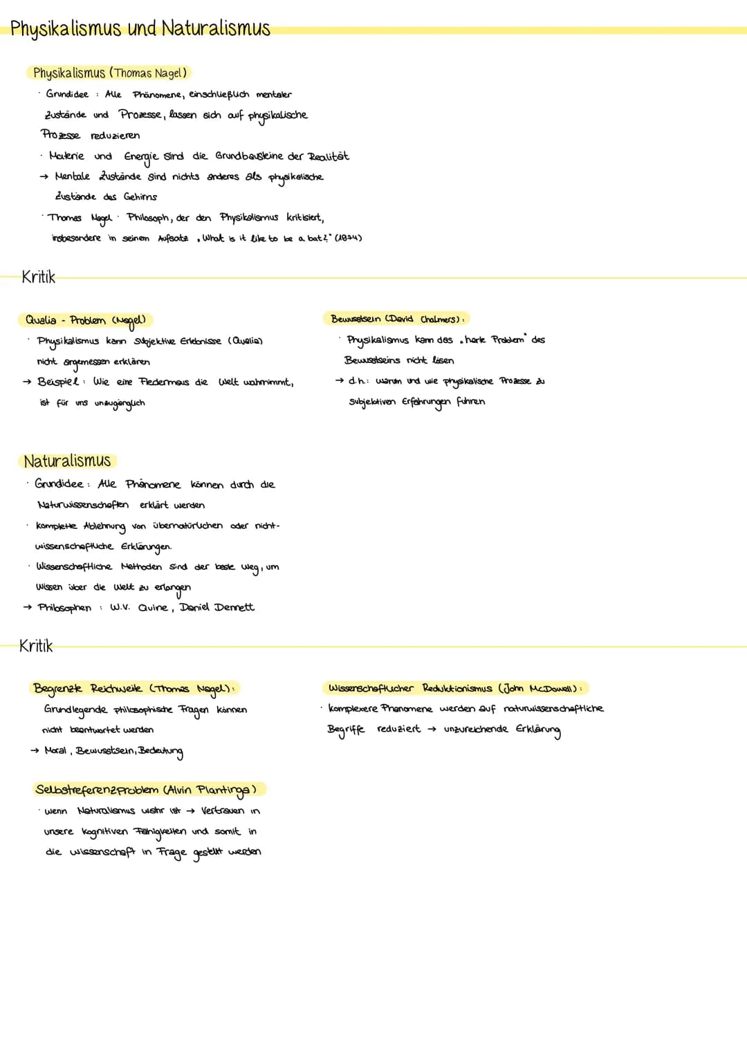 # PHILOSOPHIE B-TEST 2. SEMESTER
Substanzdualismus
Leib Seele-Problem bei Descartes:
| Seele Geist verstand | Leib - Körper | Res cogitans