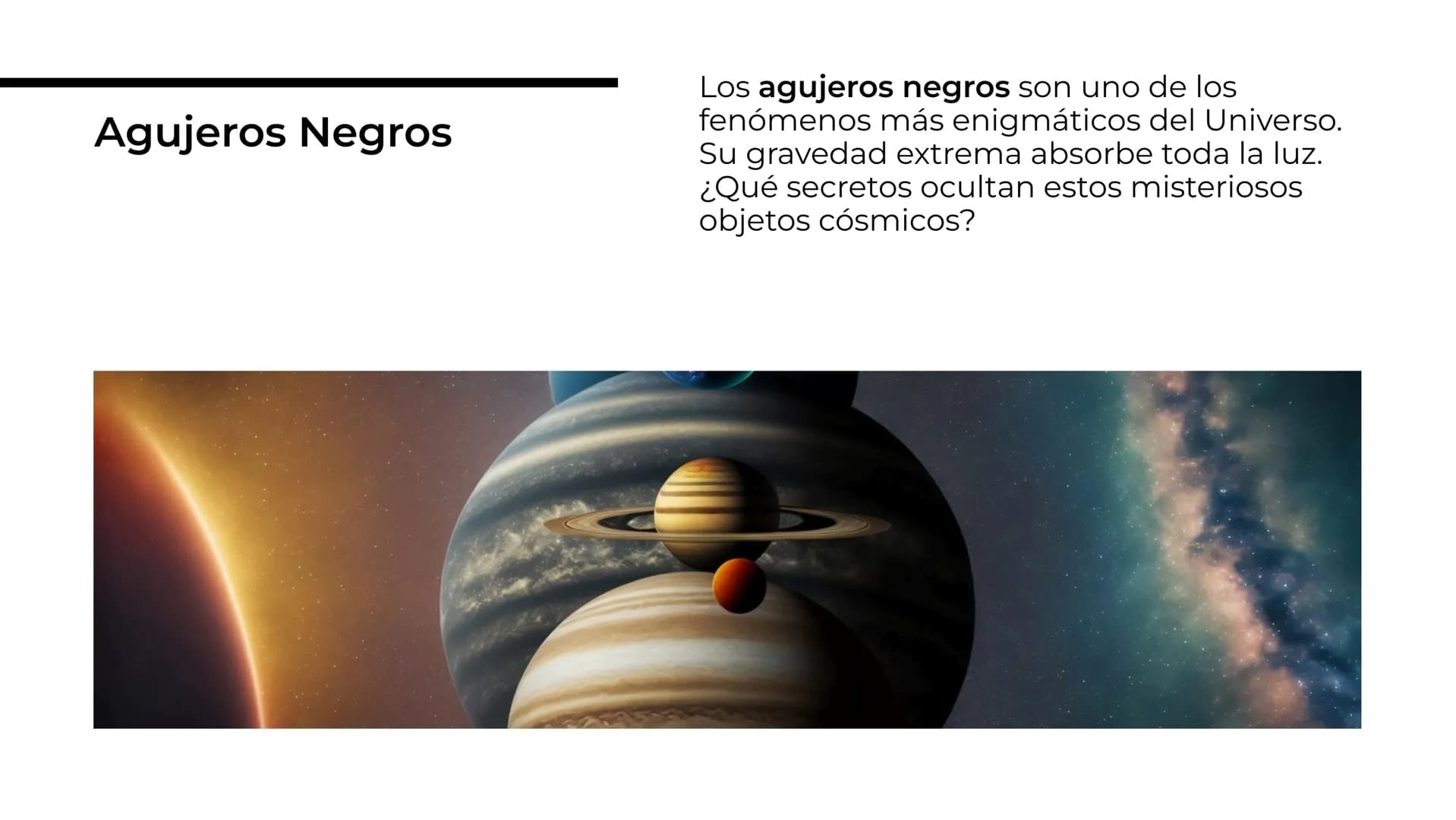 Explorando el
Universo: El Sistema
Solar y Más Allá # Introducción
Bienvenidos a la exploración del
Universo. En esta presentación,
descubr