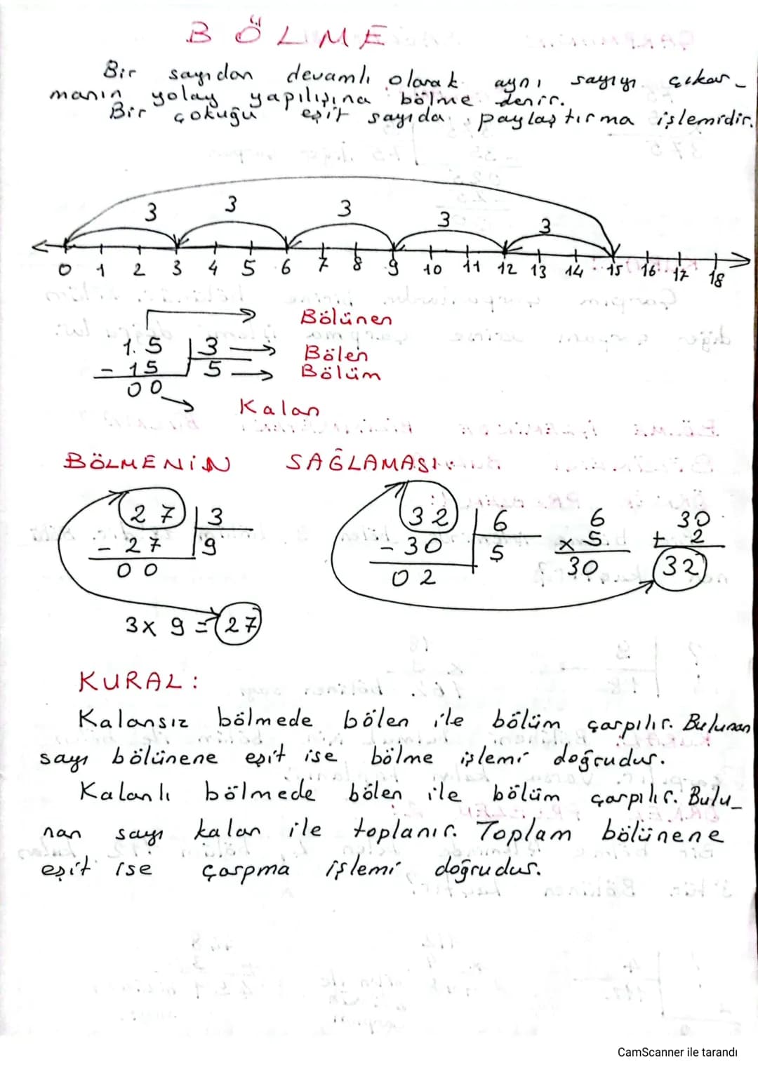 # BÖLME
Bir sayıdan devamlı olarak aynı sayıyı çıkar-
manın yolay yapılışına bölme denir.
Bir çokuğu eşit sayıda paylaştırma işlemidir.
3