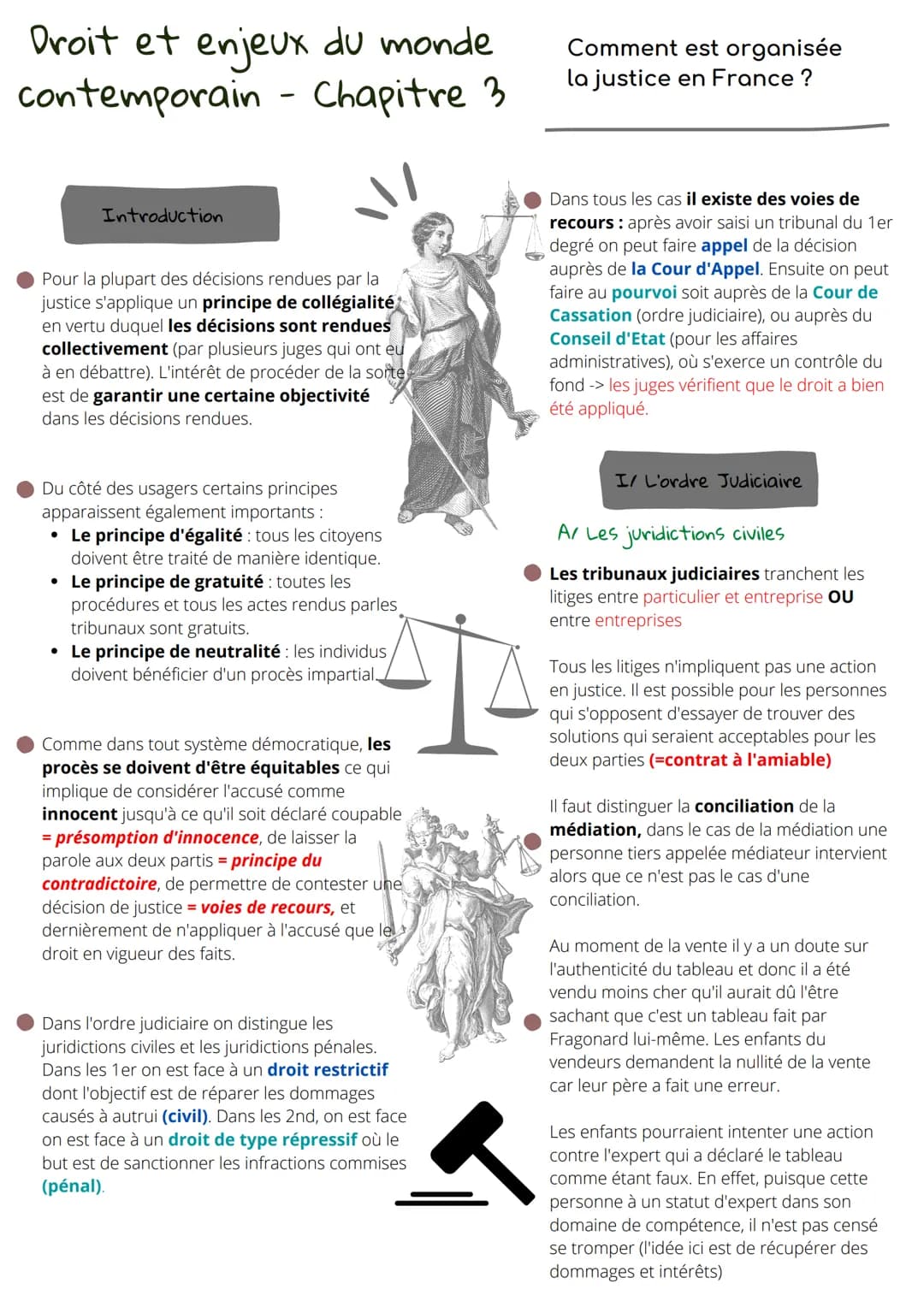 # Droit et enjeux du monde
contemporain - Chapitre 3
Comment est organisée
la justice en France?
Introduction
Pour la plupart des décisio