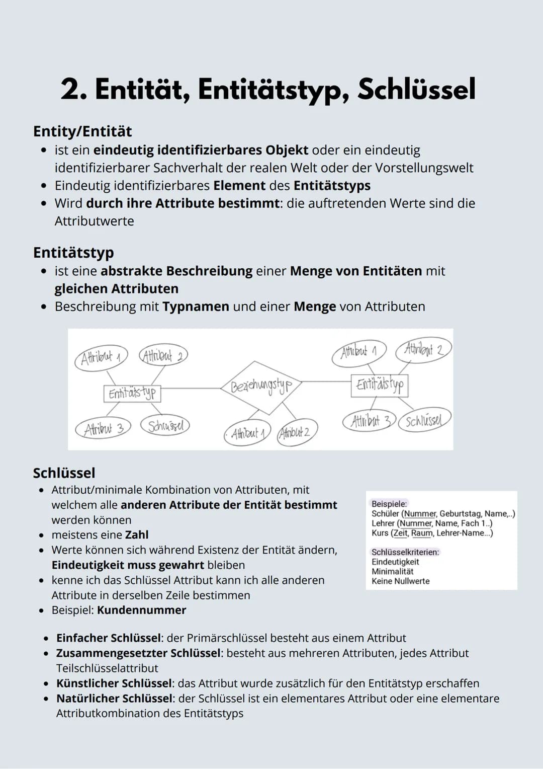 # Datenbanksysteme
ERM Modelle
Inhalt
1. Aufbau und Definition Datenbanksystem
2. Definition Entität, Entitätstyp, Schlüssel
3. ER-Modelle