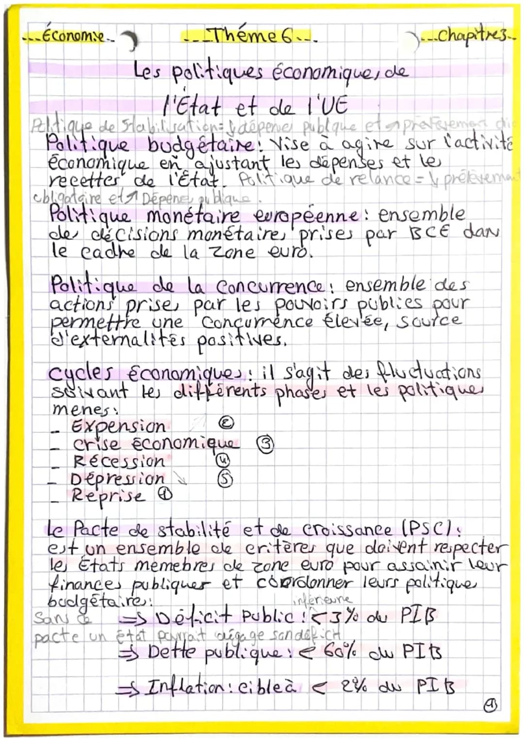 ---Économie...
Theme 6...
...Chapitres..
Les politiques économique, de
l'Etat et de l'UE
Politique de Stabilisation depenie publique eta pr