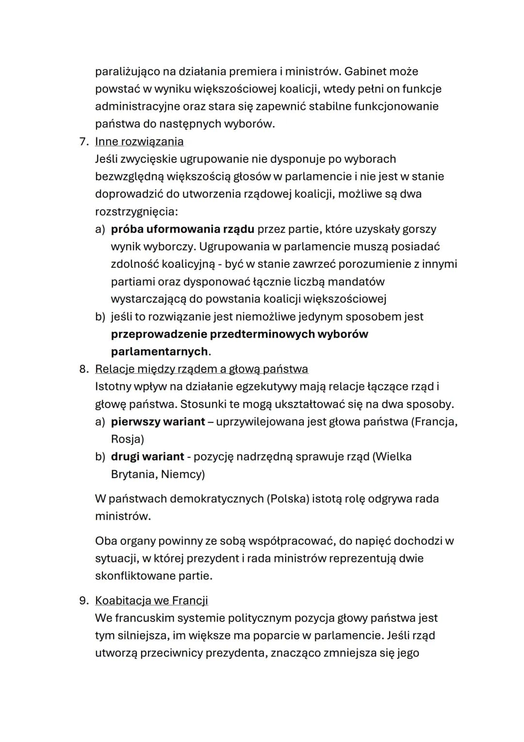 # WŁADZA WYKONAWCZA
1. Modele władzy wykonawczej
Władza wykonawcza to inaczej egzekutywa, organami są głowa
państwa i rząd. Władzę sprawu