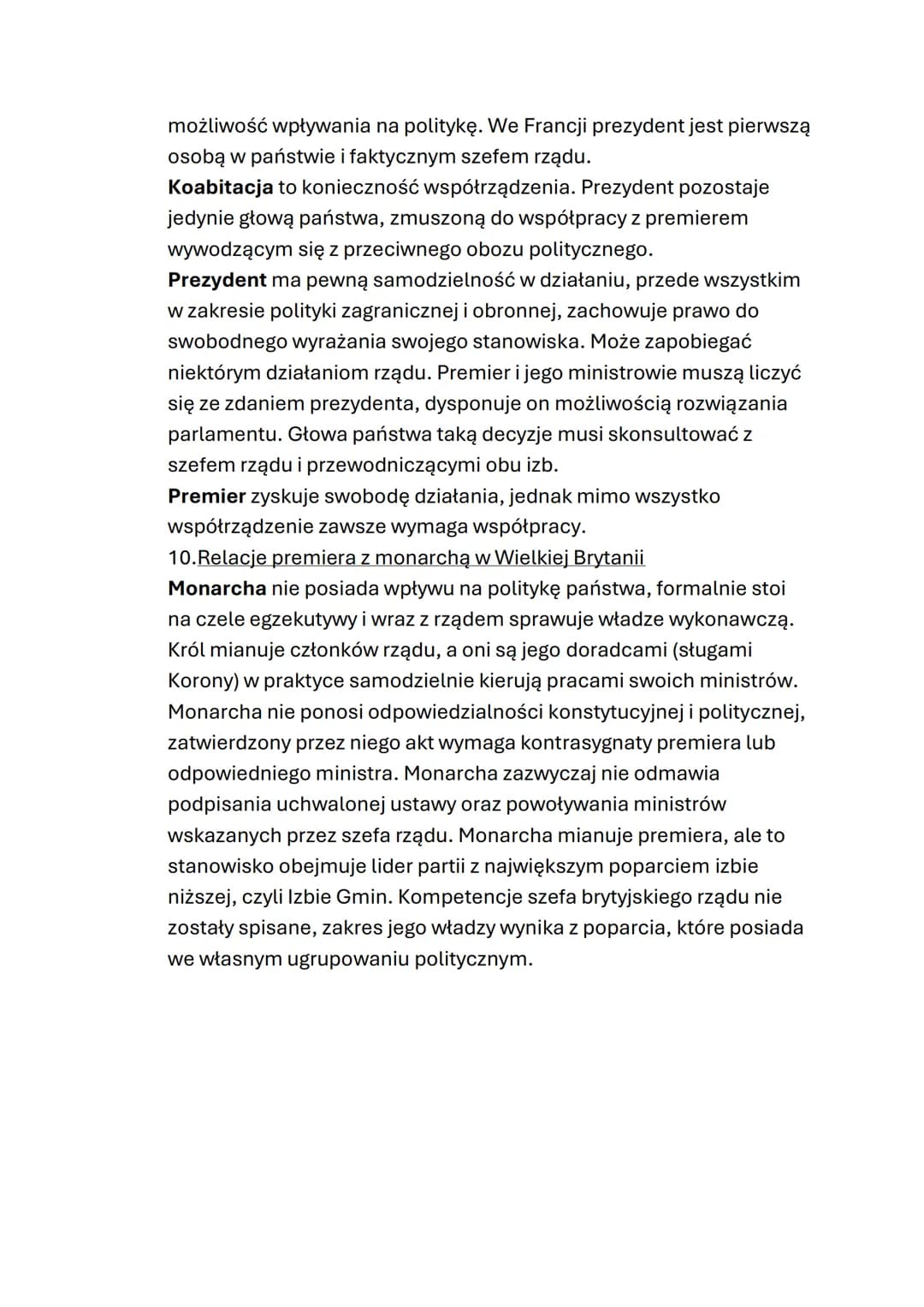 # WŁADZA WYKONAWCZA
1. Modele władzy wykonawczej
Władza wykonawcza to inaczej egzekutywa, organami są głowa
państwa i rząd. Władzę sprawu