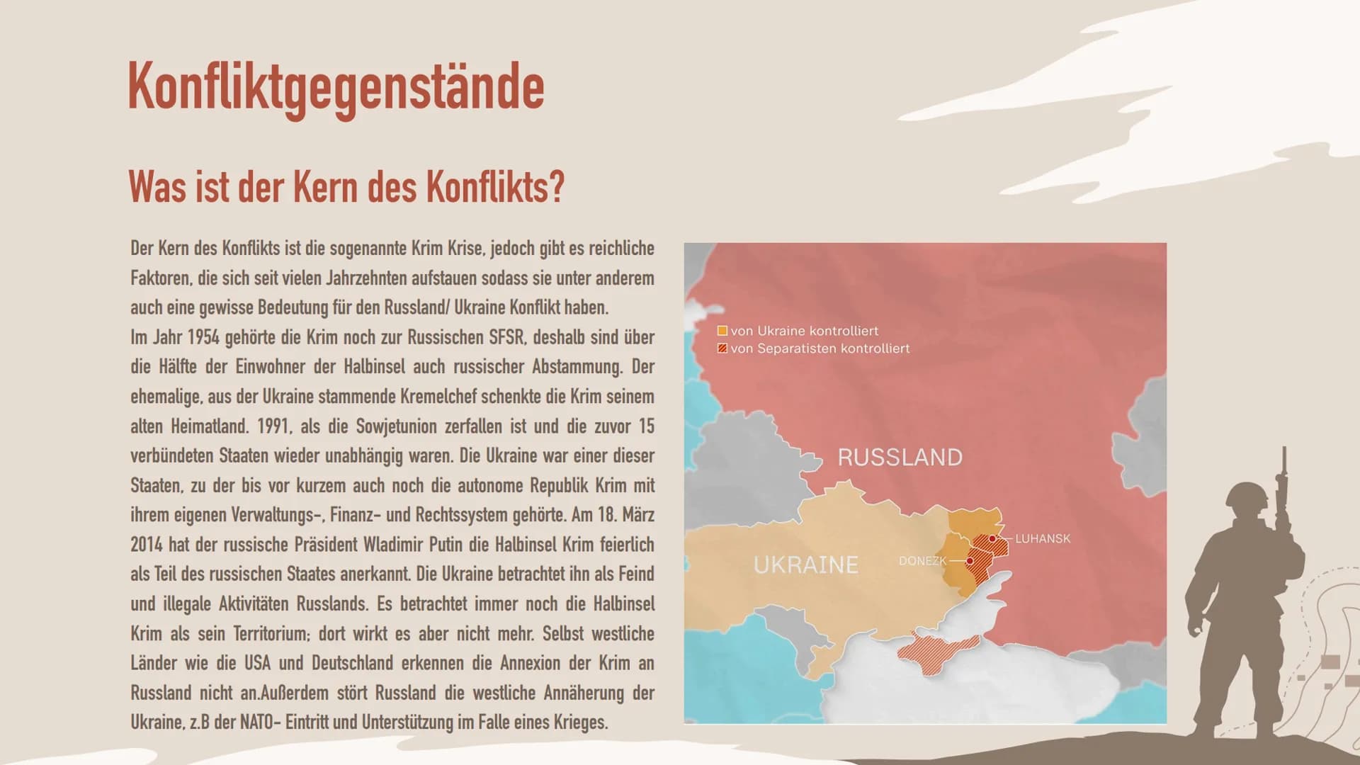 # Der Ukraine Krieg # Konfliktanalyse # Konfliktgegenstände
Was ist der Kern des Konflikts?
Der Kern des Konflikts ist die sogenannte Krim