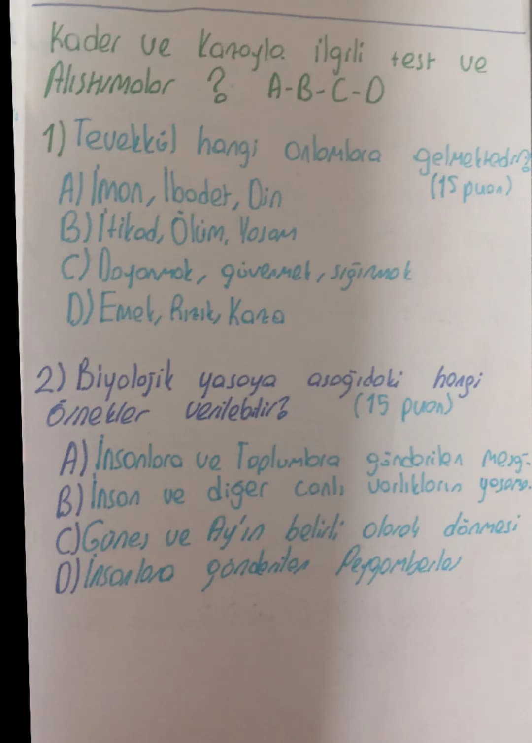 Din Kültürü ve Ahlak Bilgisi
8-Sınıf 11. Unite
Kazo ve Koder
>> Koder = Plon, progrom, duü. Alloh'in
herseyi önceden bilip, belirlemesi.
>>