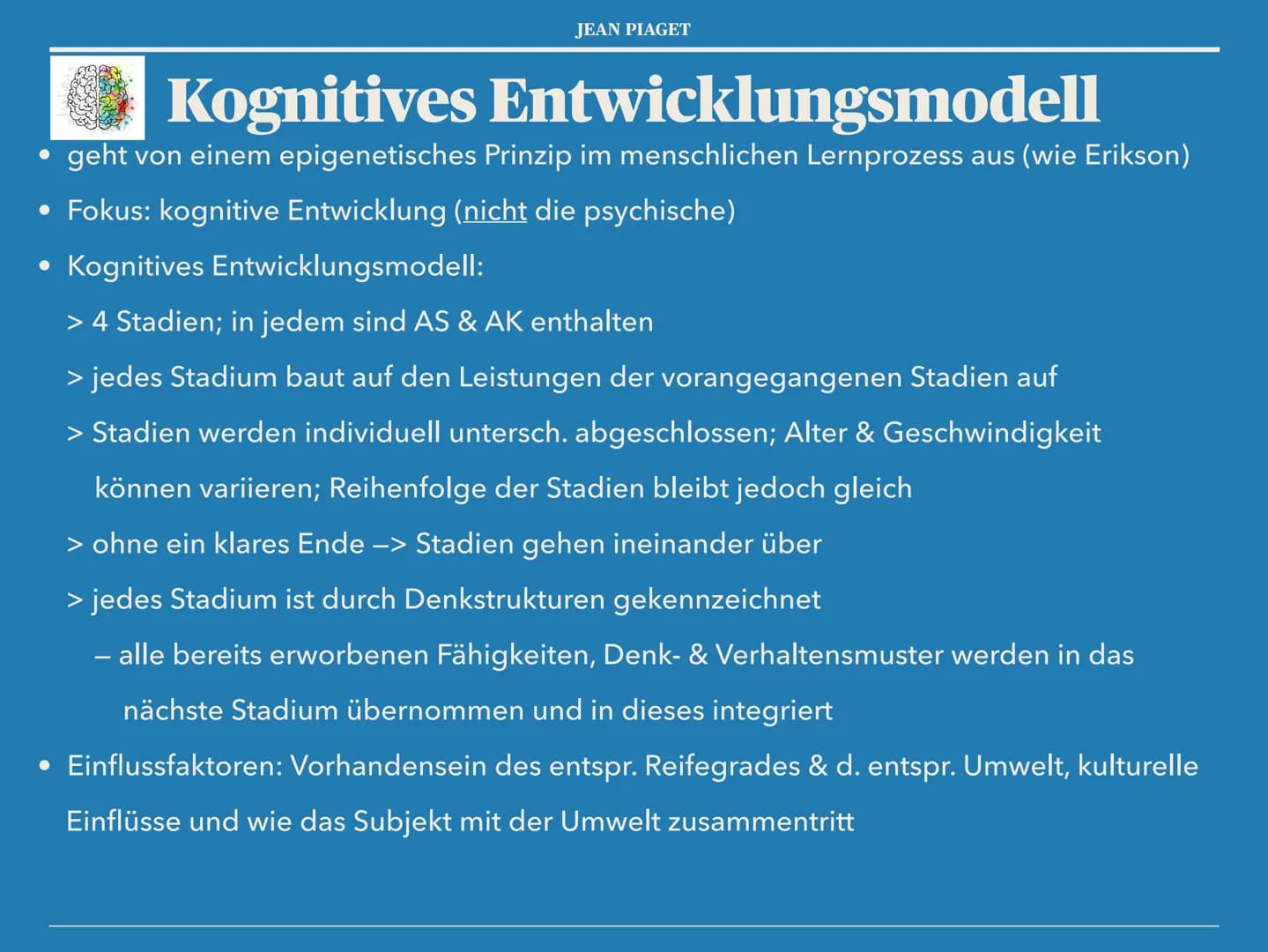JEAN PIAGET
die kognitive Entwicklung
nach Jean Piaget JEAN PIAGET
# Gliederung
1. Kurzbiografie - Jean Piaget
2. Kerngedanken
3. Begrif
