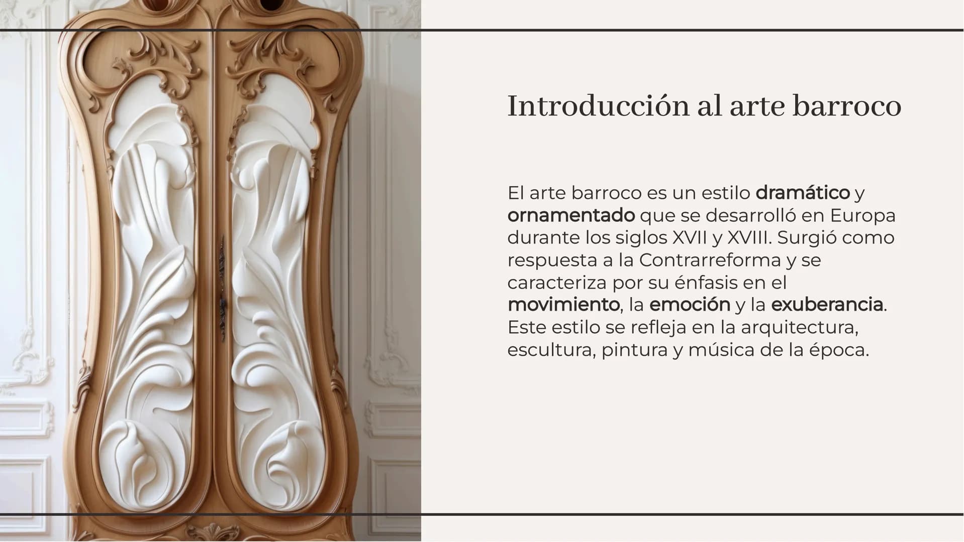 # El esplendor del arte barroco: historia y explicación Introducción al arte barroco
El arte barroco es un estilo dramático y
ornamentado q