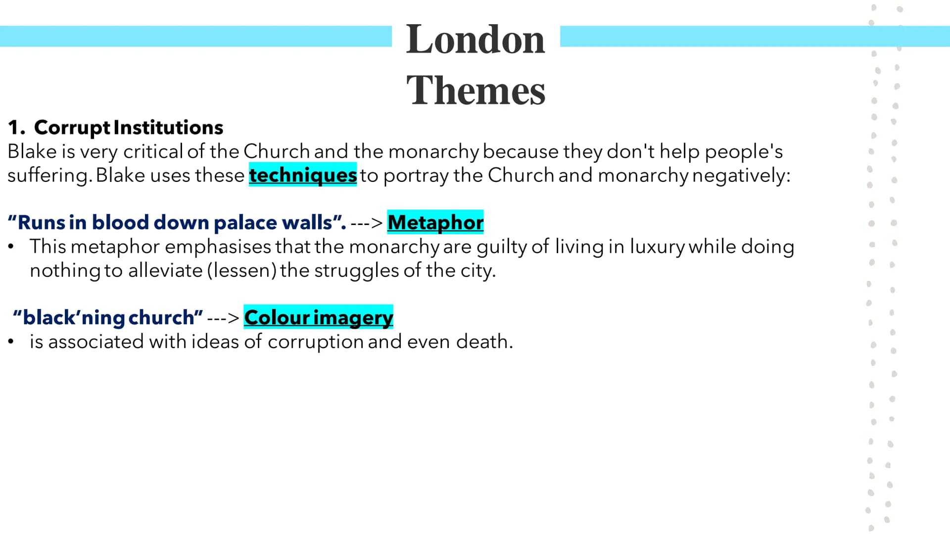 # London
Poetry GCSEs # London
William Blake's London describes a narrator's experience of walking through London. The poem was published a