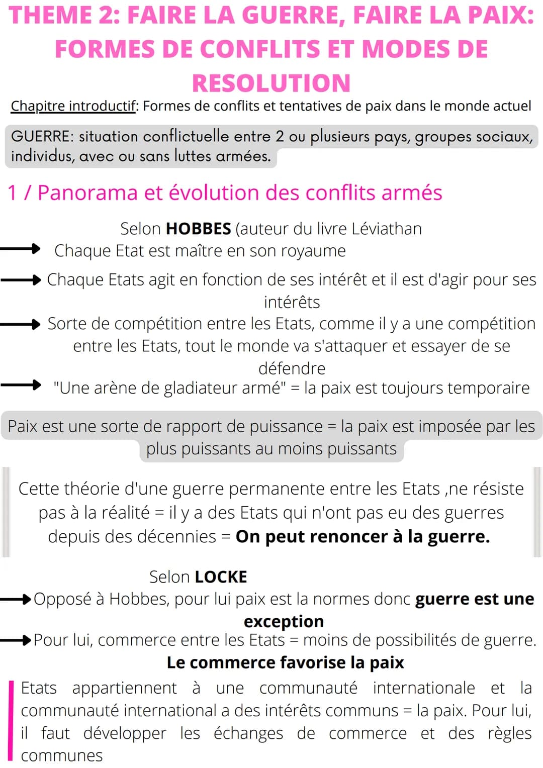 # THEME 2: FAIRE LA GUERRE, FAIRE LA PAIX:
# FORMES DE CONFLITS ET MODES DE
# RESOLUTION
Chapitre introductif: Formes de conflits et tentati