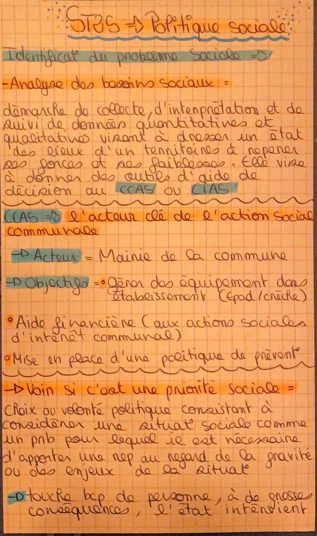 # STOS Politique sociale
Identificat de probeomo Sociale =>
-Analyse des besoins sociaux
=
demarche de collecte, d'interpretation et de
s