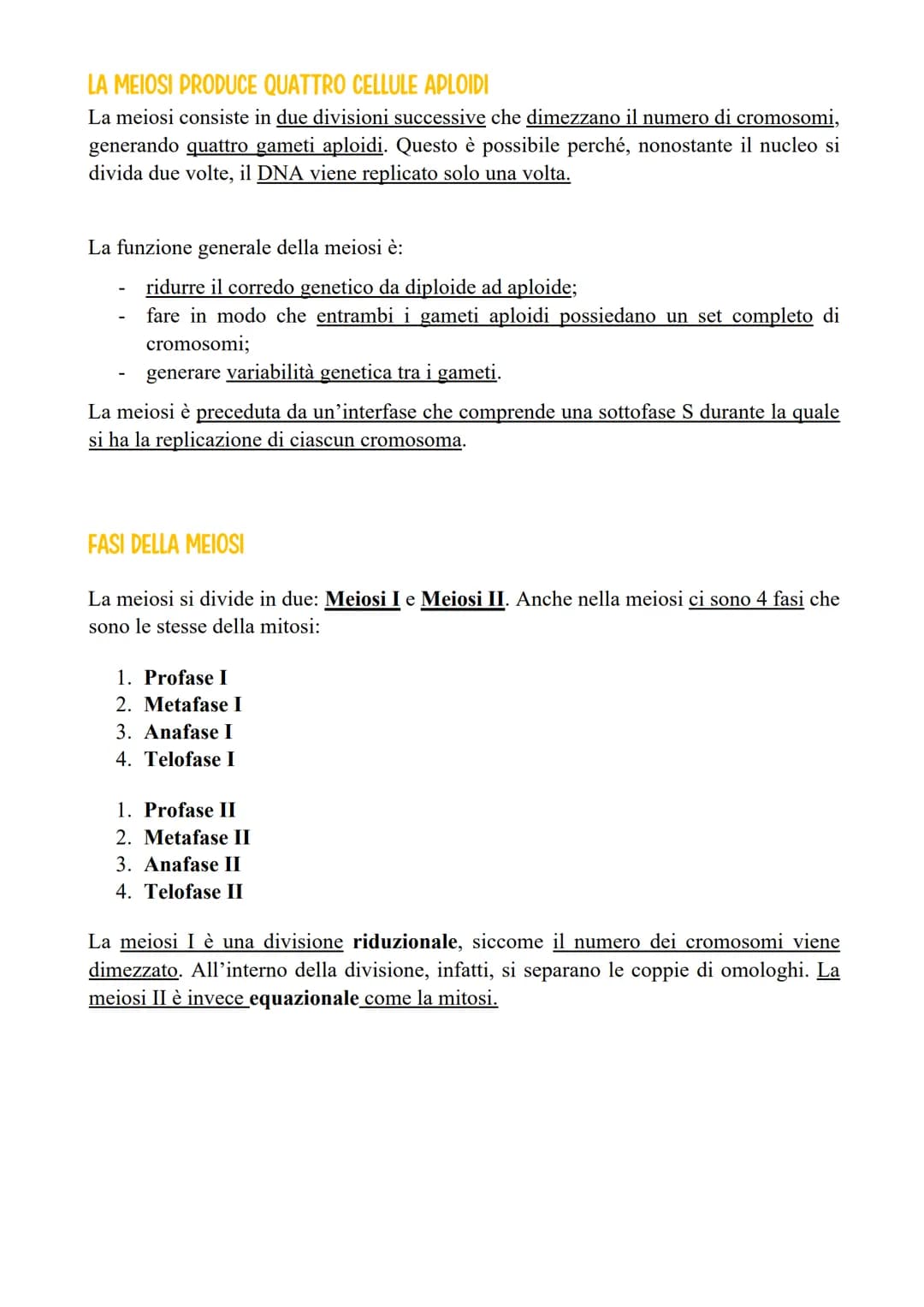 LA MEIOSI
TIPI DI CORREDO CROMOSOMICO
La cellula con corredo cromosomico diploide (2n), come le cellule somatiche umane,
si differenziano