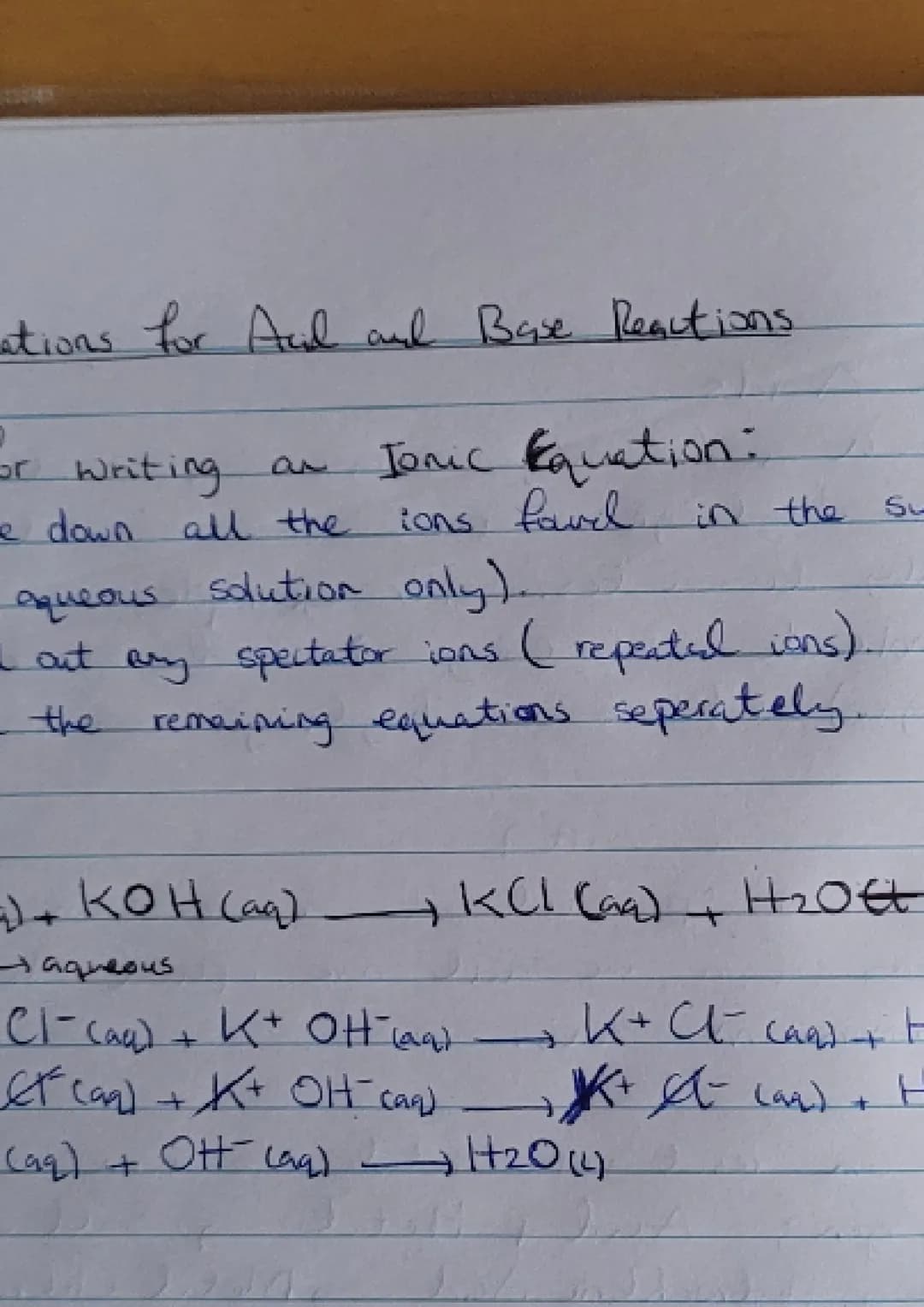 Acids and Bases
13/12/2022
| Fermula Ion | Name |
| ----------- | ----------- |
| H+ | Hydrogen Ion |
| I | Iodine |
| CL | Chloride |
| O