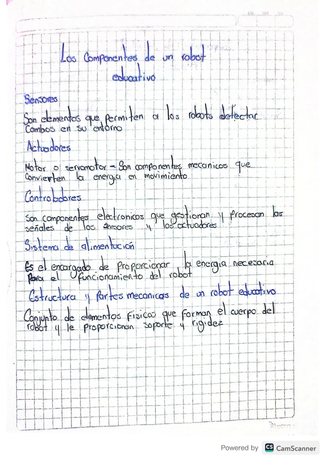 Los Componentes, de un robot
educativo
Sensores
Son elementos que permiten a los robots detectar.
Cambios en su entorno
Actuadores
Notor o