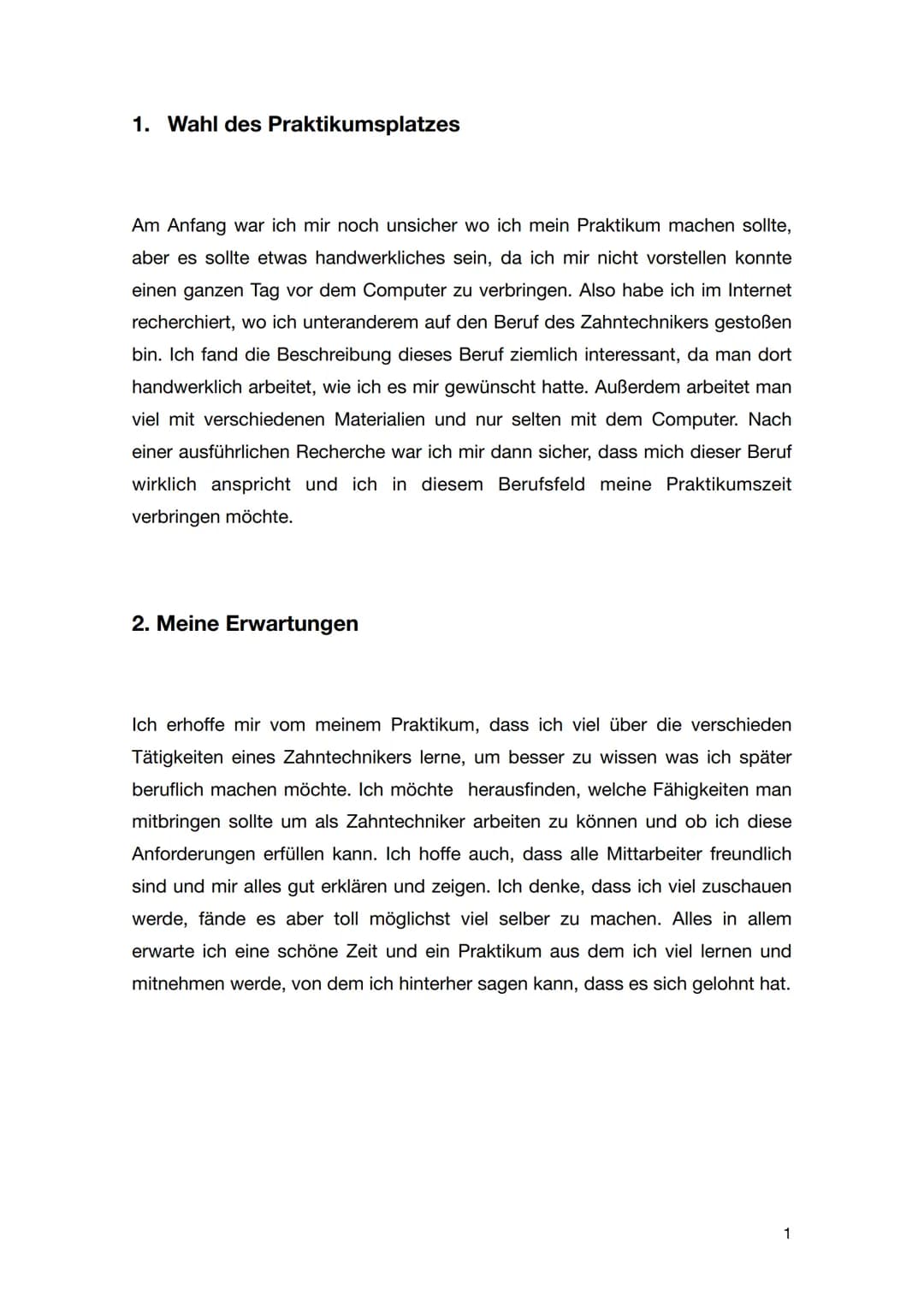 # Praktikumsbericht
, 9c
24. Januar 2022 bis 10. Februar 2022
Hartmann Dental GmbH # Inhaltsverzeichnis
1. Wahl des Praktikumsplatzes
1