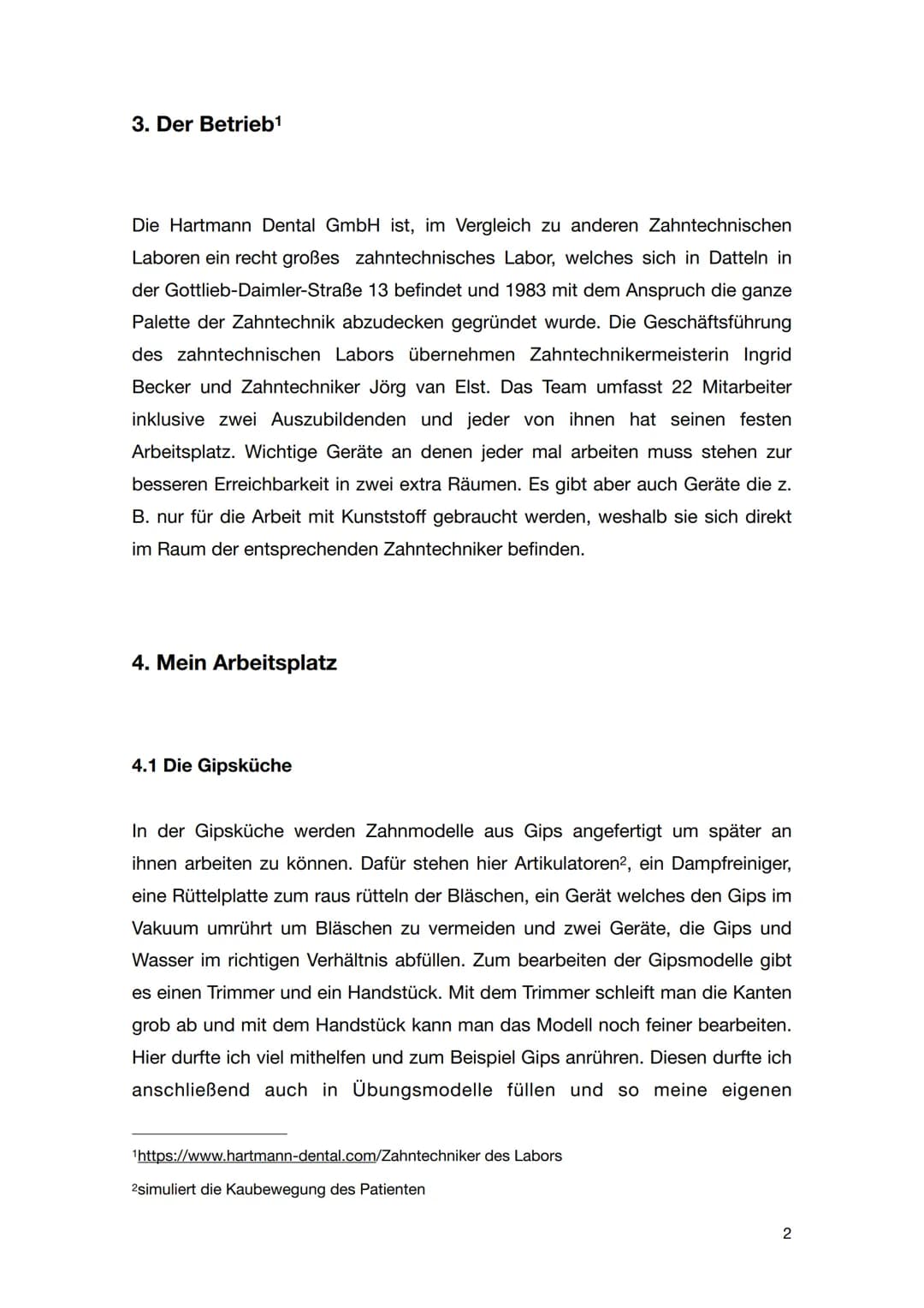 # Praktikumsbericht
, 9c
24. Januar 2022 bis 10. Februar 2022
Hartmann Dental GmbH # Inhaltsverzeichnis
1. Wahl des Praktikumsplatzes
1
