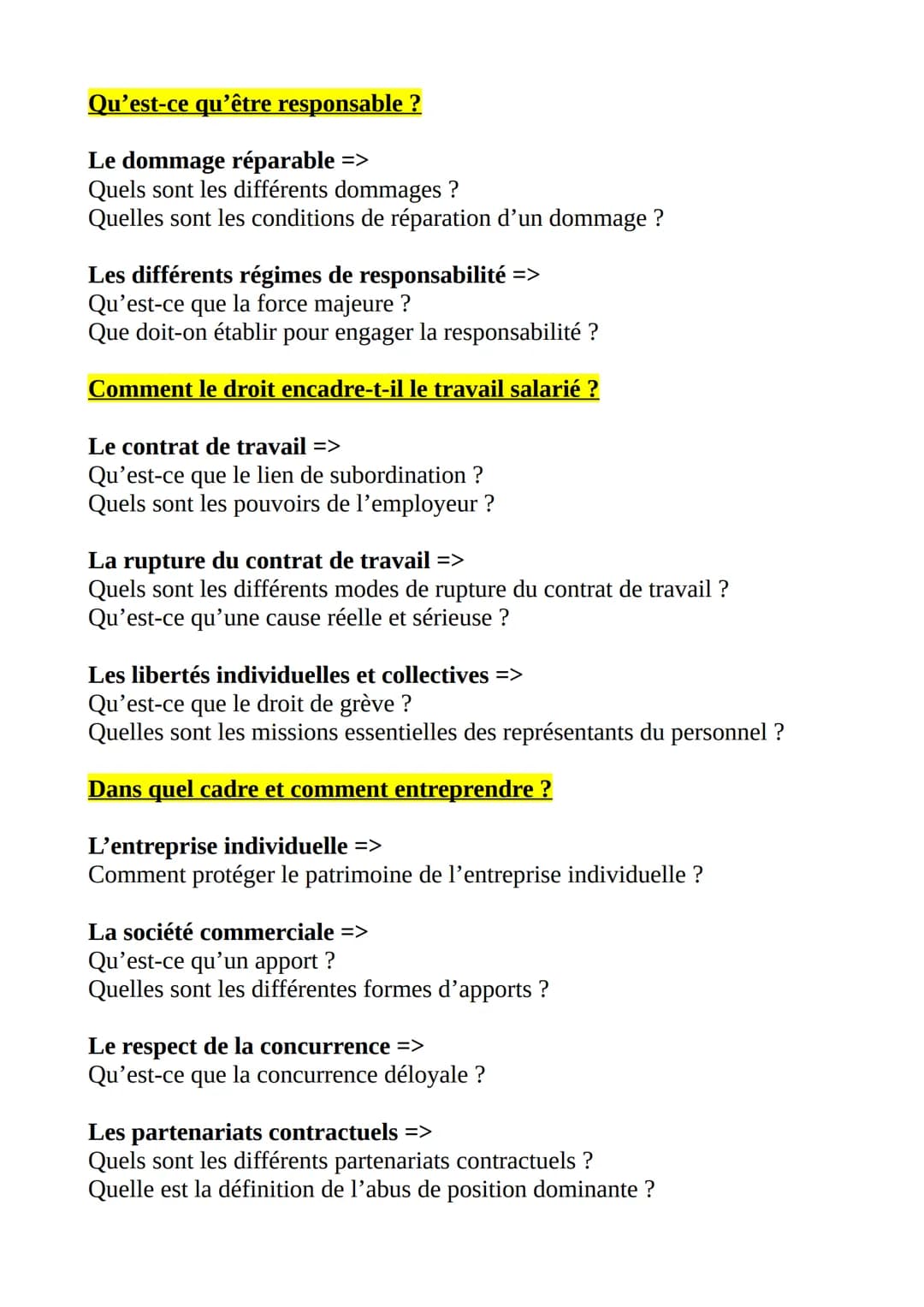 Exemples de sujet du grand oral du bac :
STMG
DROIT
Qu'est-ce que le droit ?
Le droit et les fonctions du droit =>
Qu'est-ce que la laïci