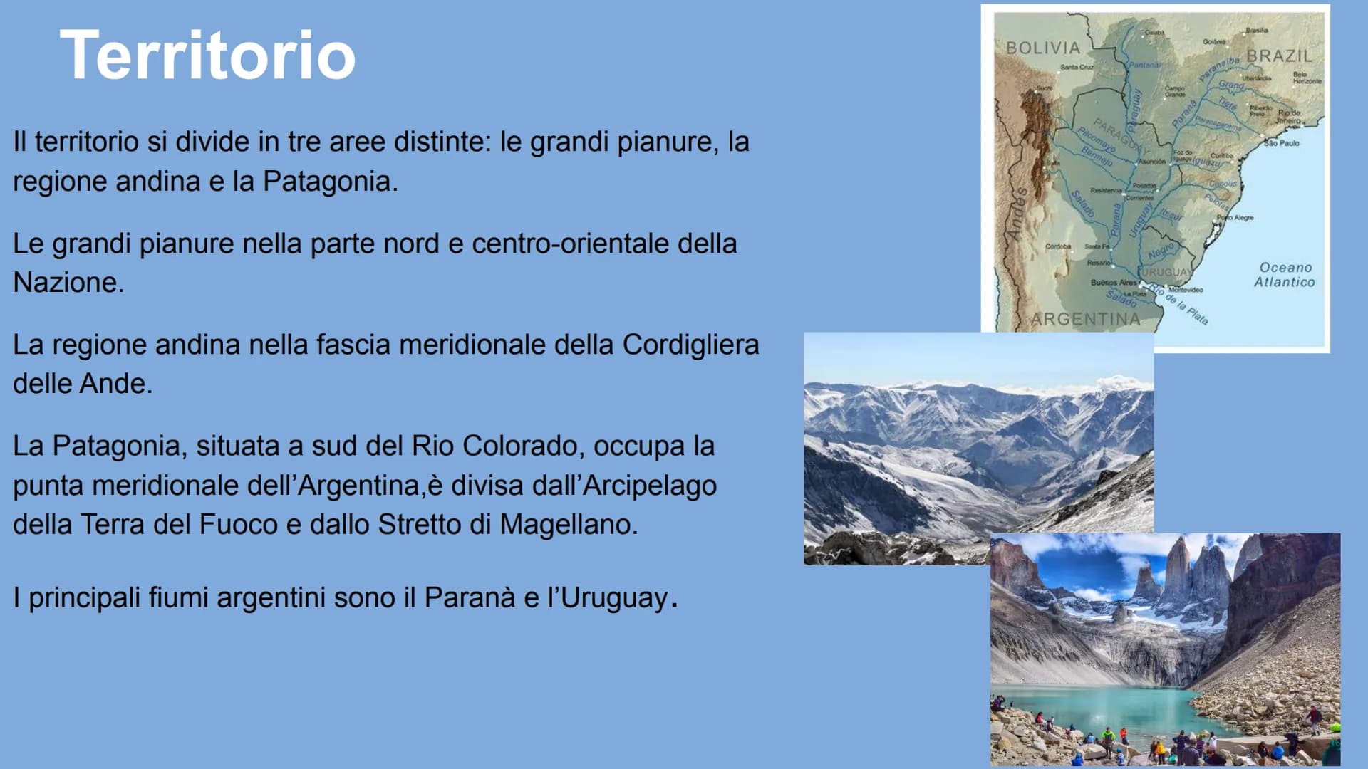 Argentina🇦🇷 # Confini
W E
È lo Stato più vasto tra quelli
dell'America Meridionale.
Confina:
a Ovest e a Sud con il Cile;
a Nord con