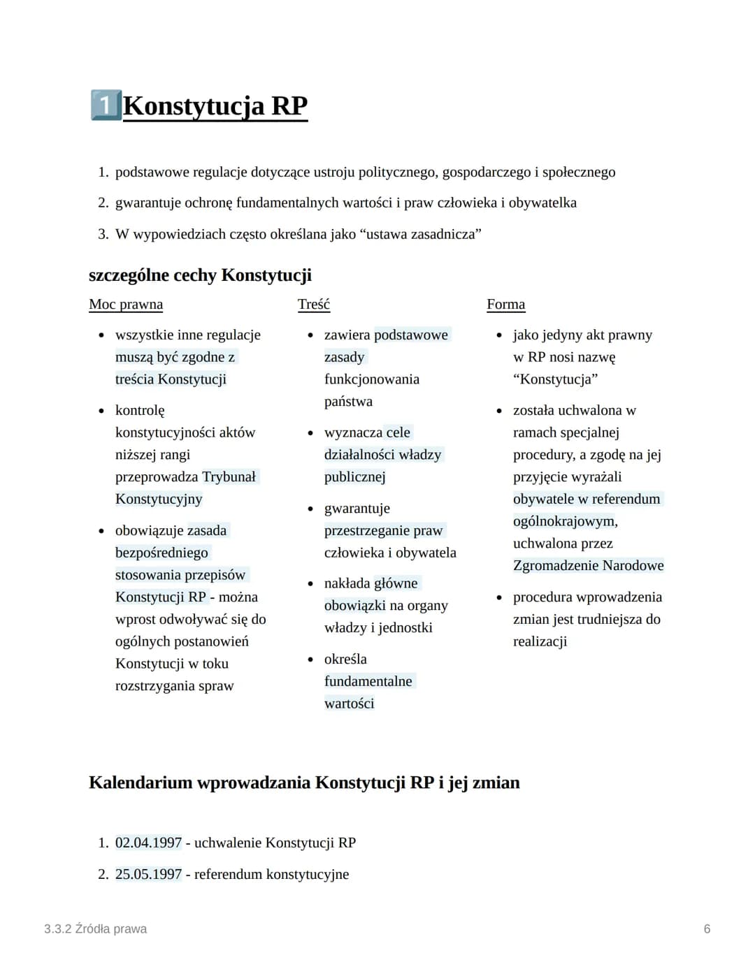 3.3.2 Źródła prawa
Akty prawne
Akty nienormatywne:
Akty prawne w Polsce
Akty stanowienia prawa (normatywne, źródła prawa)
Akty stosowania