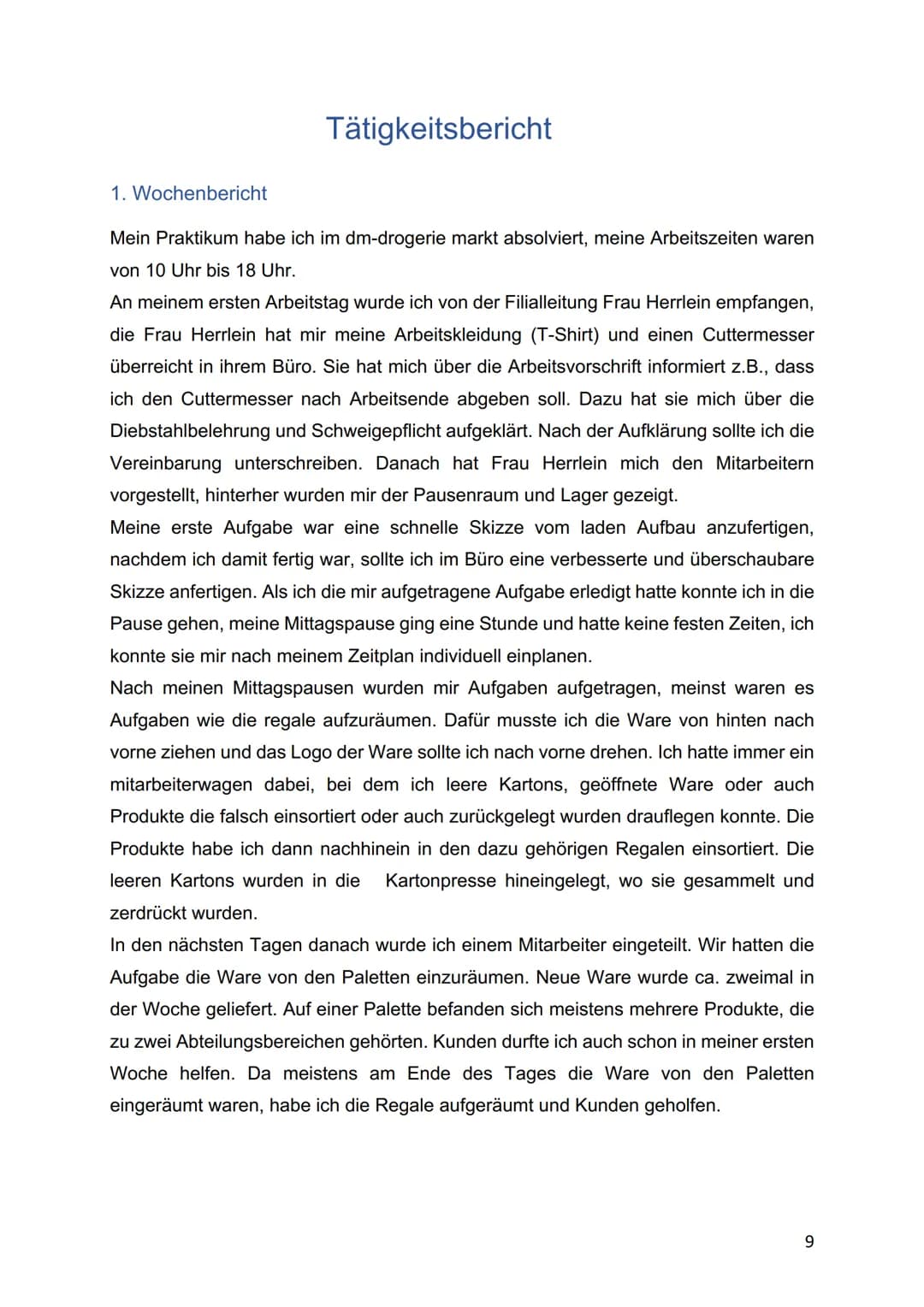 Konrad-Klepping Berufskolleg
Geschwister-Scholl-Straße 1
Tel: 02315023166
KB
44135 Dortmund
# Praktikumsbericht
Schülerpraktikum im dm-dro
