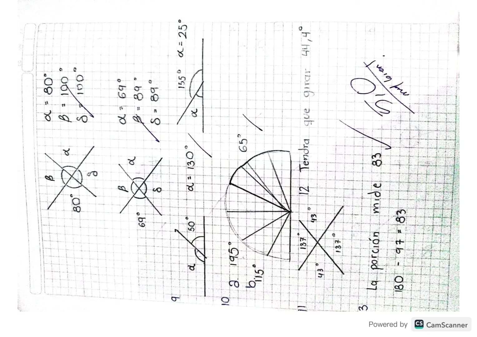 Tarea
- Consultar la definición de los ángulos, sus elemen-
tos con representación gráfica
Solución
Definición:
Porción Indefinida del plan