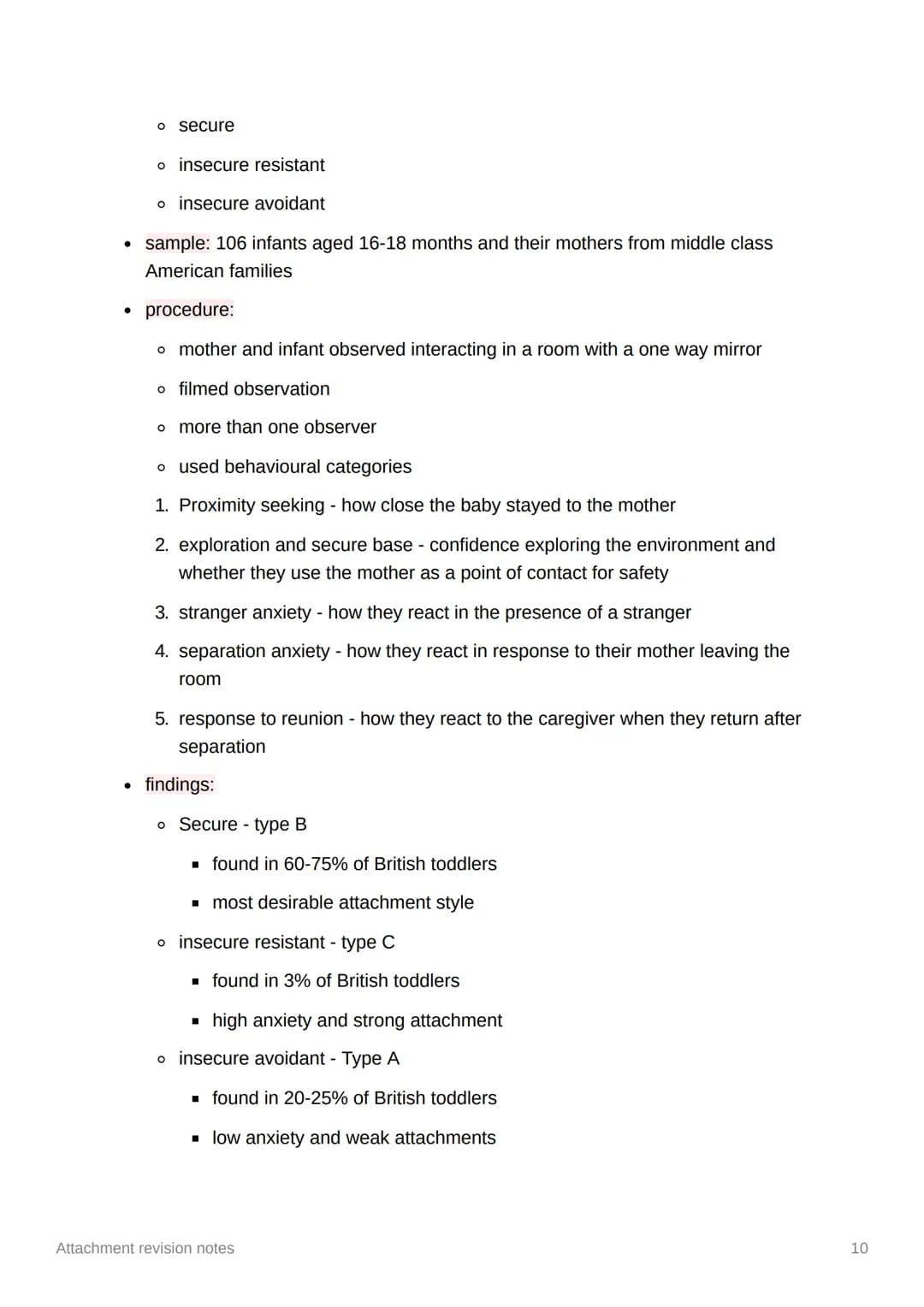 Attachment revision notes
Caregiver-infant interactions
* attachment - a close two way emotional bond between two individuals, seeing
th