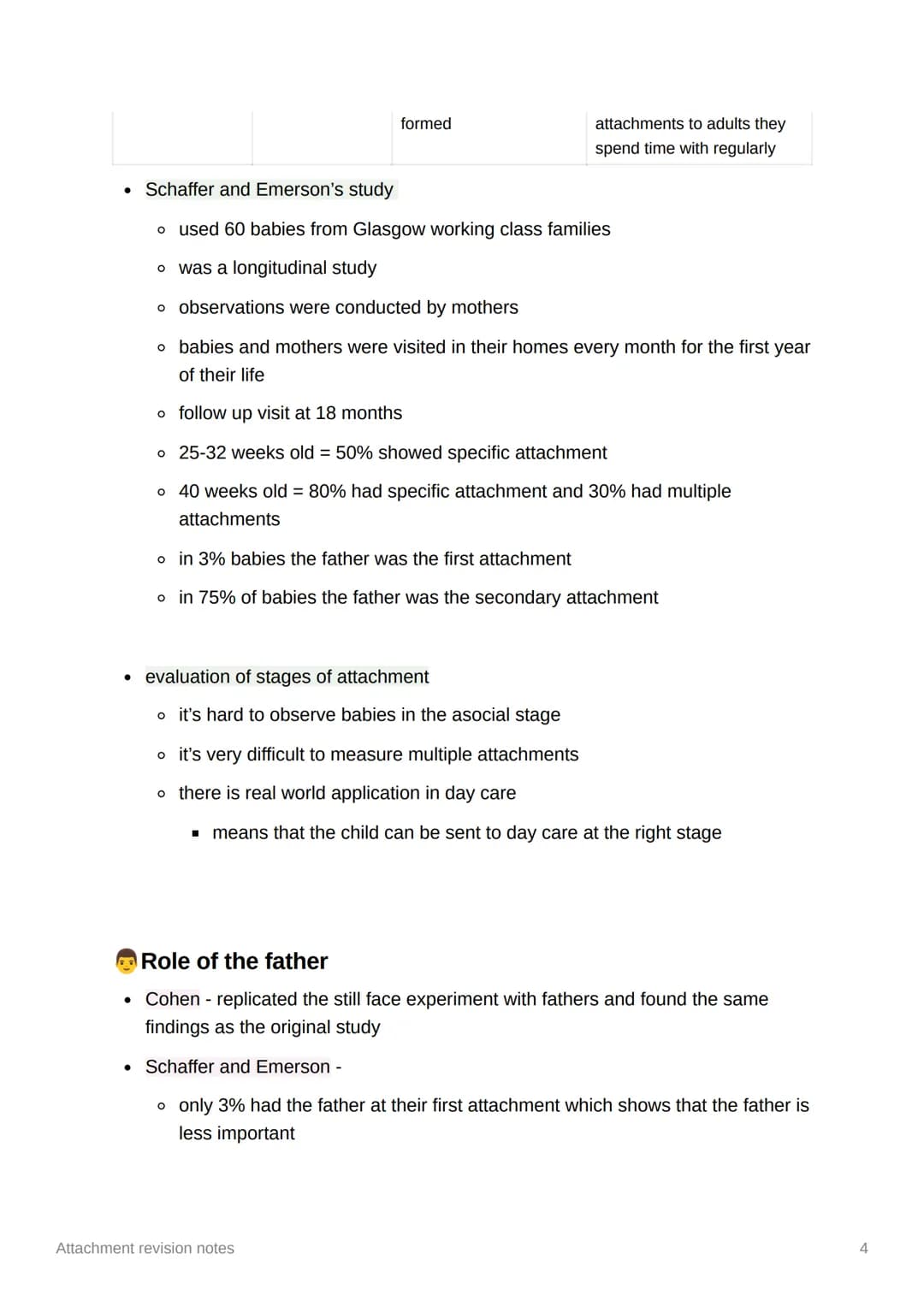 Attachment revision notes
Caregiver-infant interactions
* attachment - a close two way emotional bond between two individuals, seeing
th