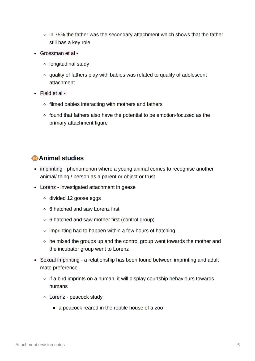 Attachment revision notes
Caregiver-infant interactions
* attachment - a close two way emotional bond between two individuals, seeing
th