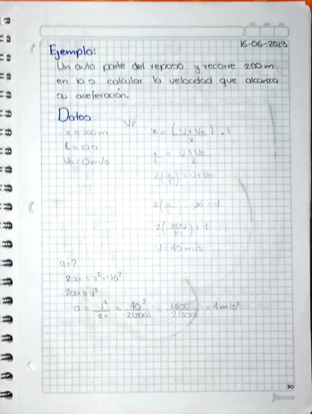 DD
MM
AA
# Movimiento Rectilineo
## Uniforme (MAU)
Es aquel en el cual los objetos recorren distan
cias Iguales en tiempos iguales.
Ejemplo