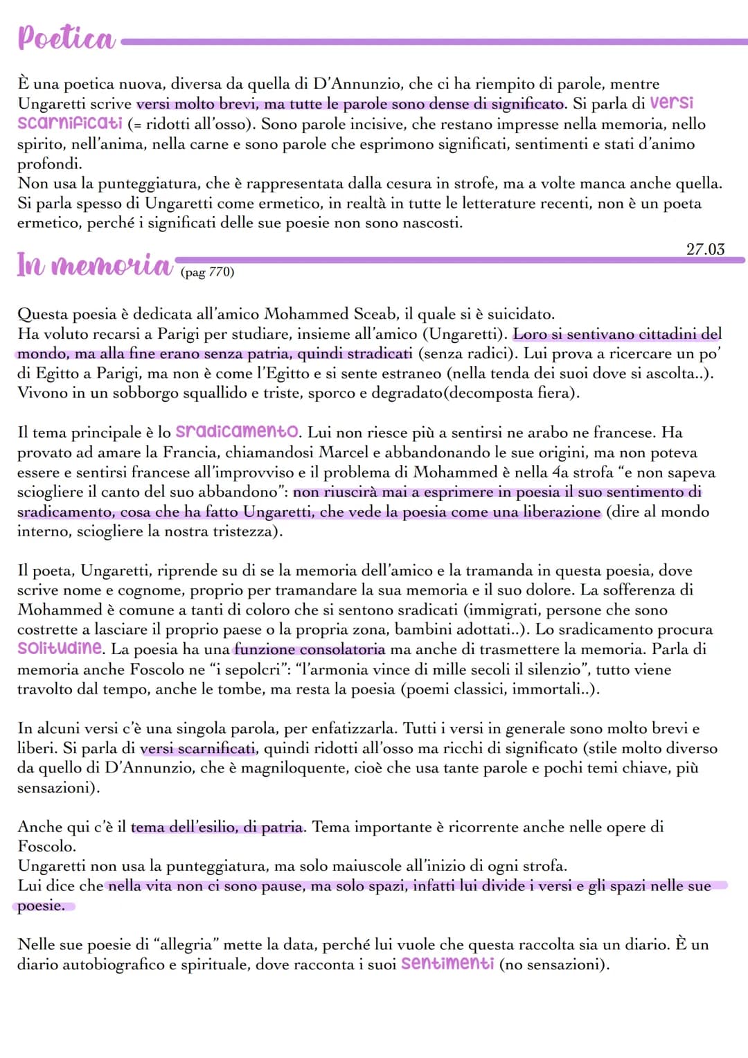 # Giuseppe Ungaretti
La sua vita è importante per capire la sua poetica.
Ungaretti è nato nel 1888 ad Alessandria d'Egitto da genitori
ita
