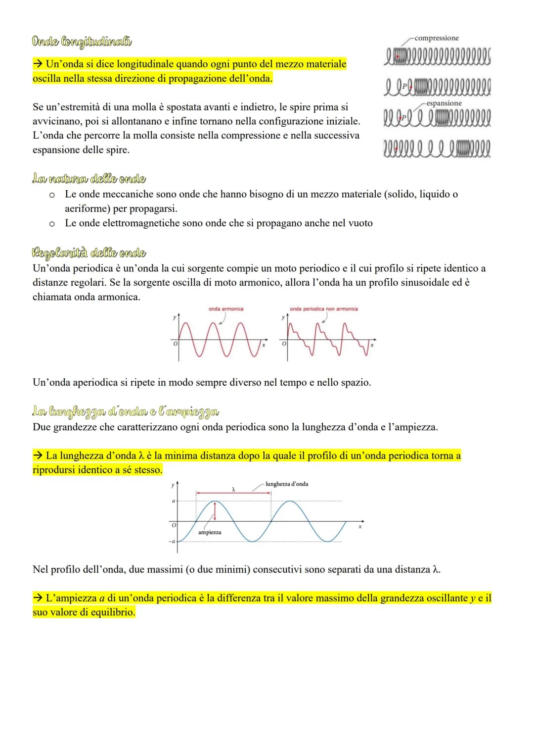 # Le onde meccaniche e il suono
I coti ondulaatori
Una goccia di pioggia che cade in una pozzanghera genera un'onda.
o La perturbazione s