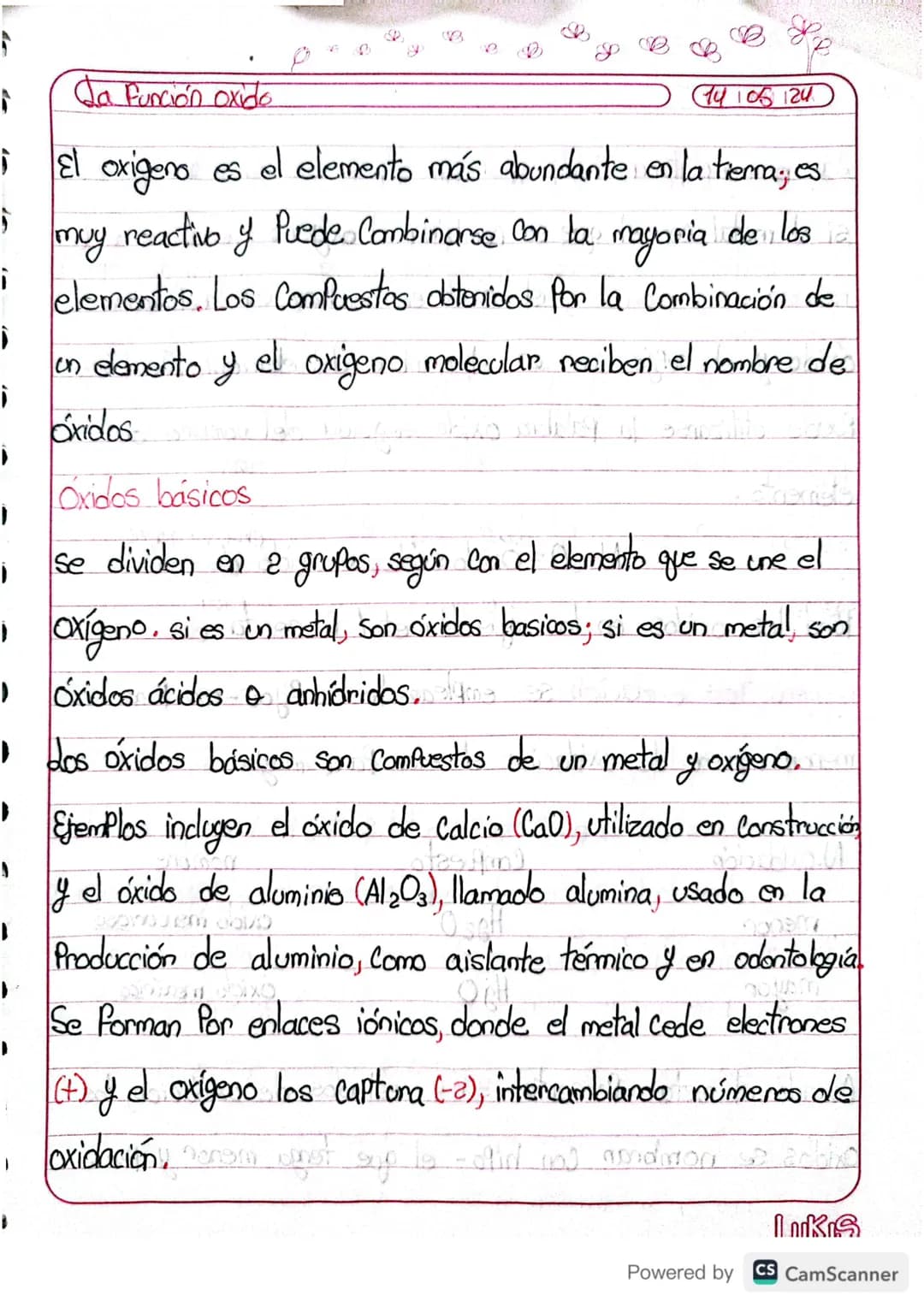 # da Función oxido
14 106 124
i El oxigeno es el elemento más abundante en la tierra, es
i
;
i
muy reactivo y Puede Combinarse con la may