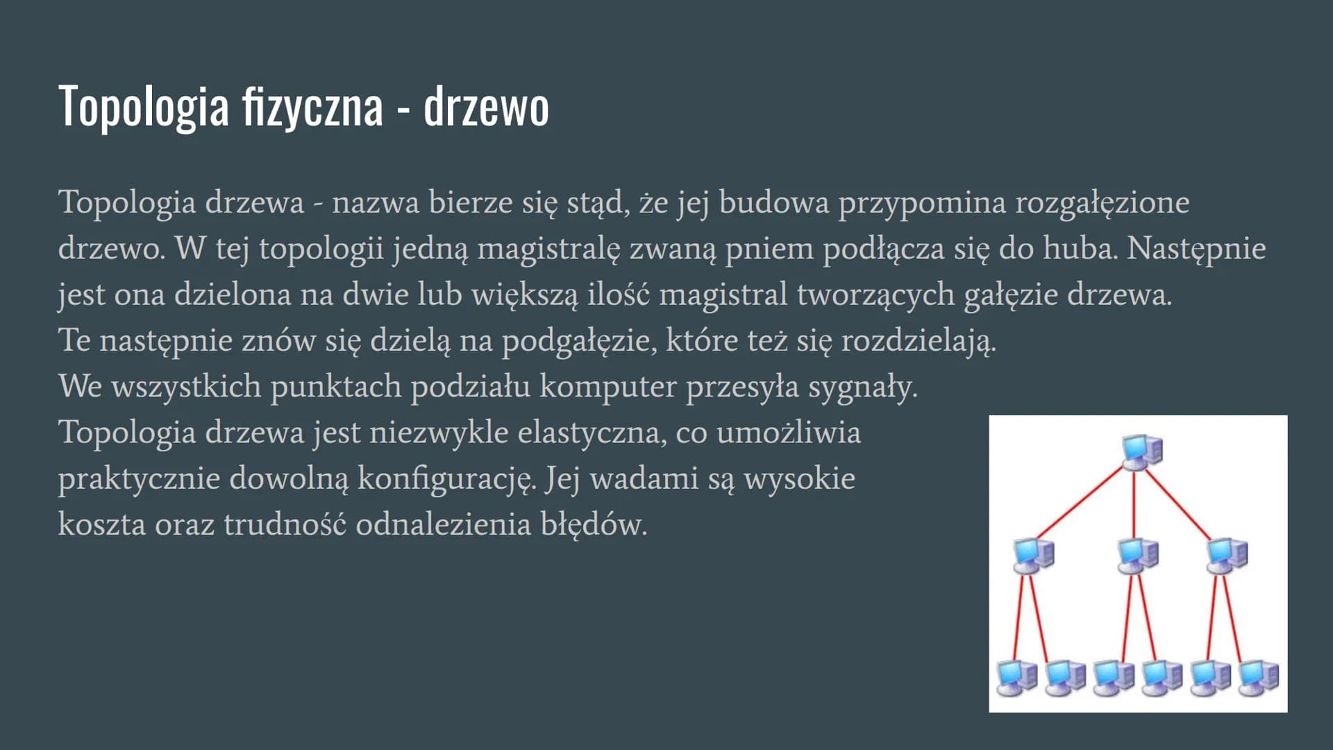# Topologia sieci komputerowej
... # Co to jest topologia sieci komputerowej?
Topologia sieci jest schematycznym opisem układu fizycznych
