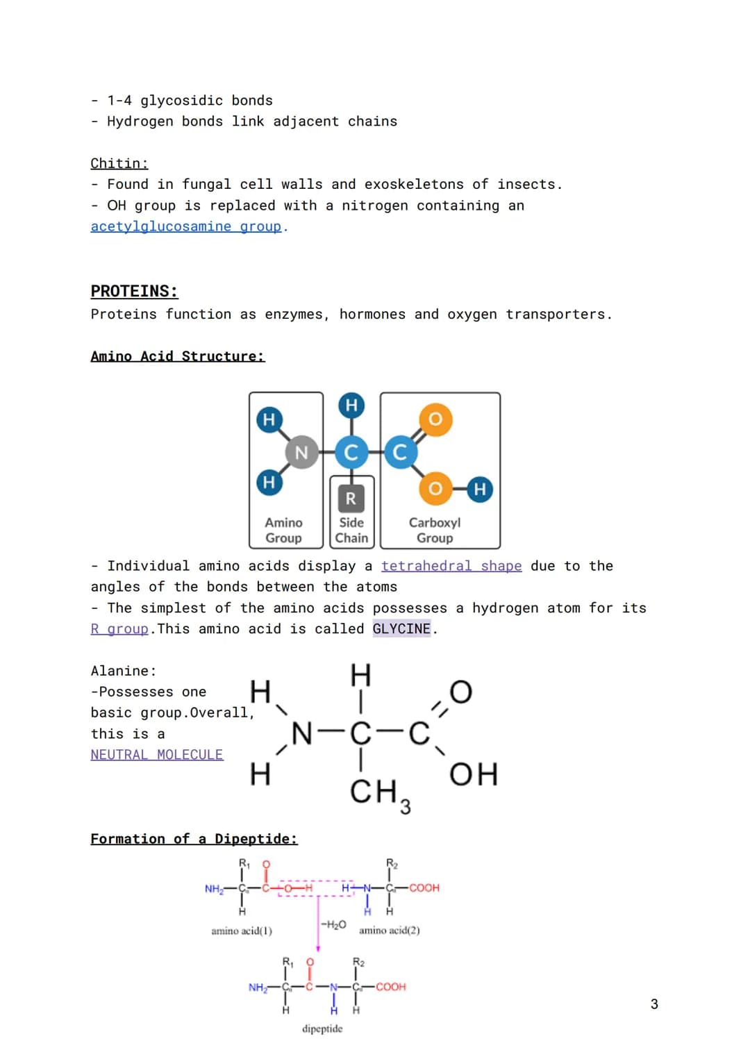 WJEC-A Level Biology-Unit 1.11 Basic Biochemistry and
Cell Organisation
Organic Molecules:
The importance of carbon:
- Can form 4 bonds
-