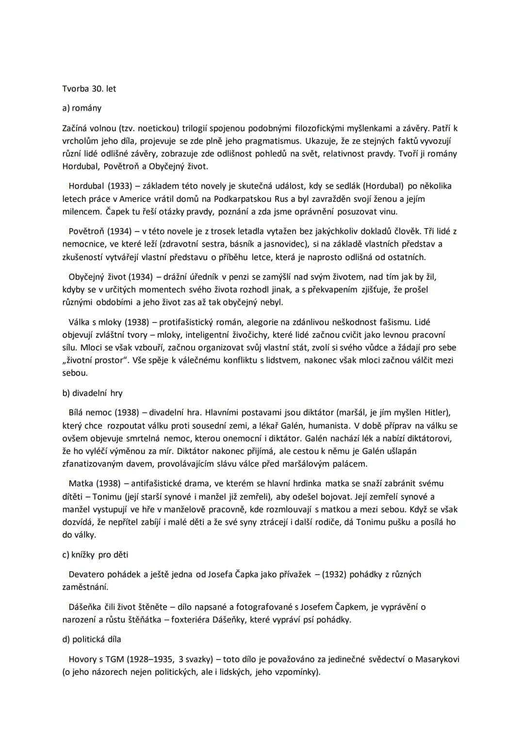 # 12. Česká meziválečná literatura
## I. Poezie
Počátkem 20. let doznívají zážitky z války (V. Dyk, A. Sova, K. Toman). V první pol. 20. l