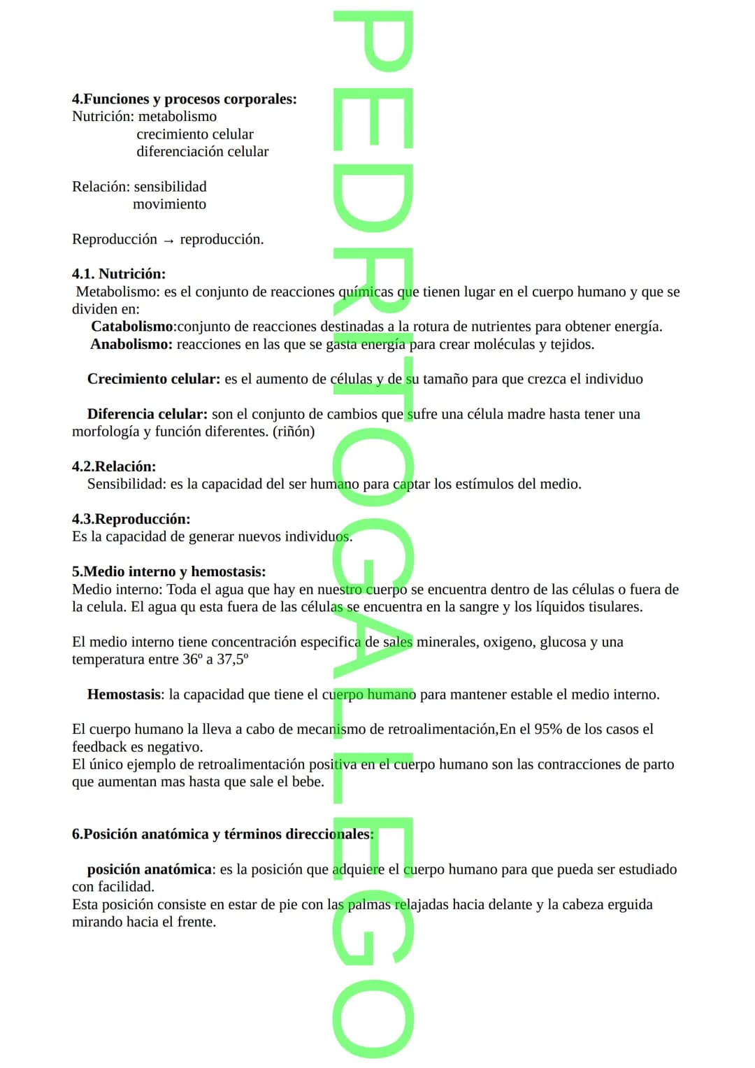 RESUMEN DE ANATOMÍA
PED
1. Definición de anatomía y fisiología
ANATOMÍA: Estudio esquemático del cuerpo humano y todas las partes que lo com