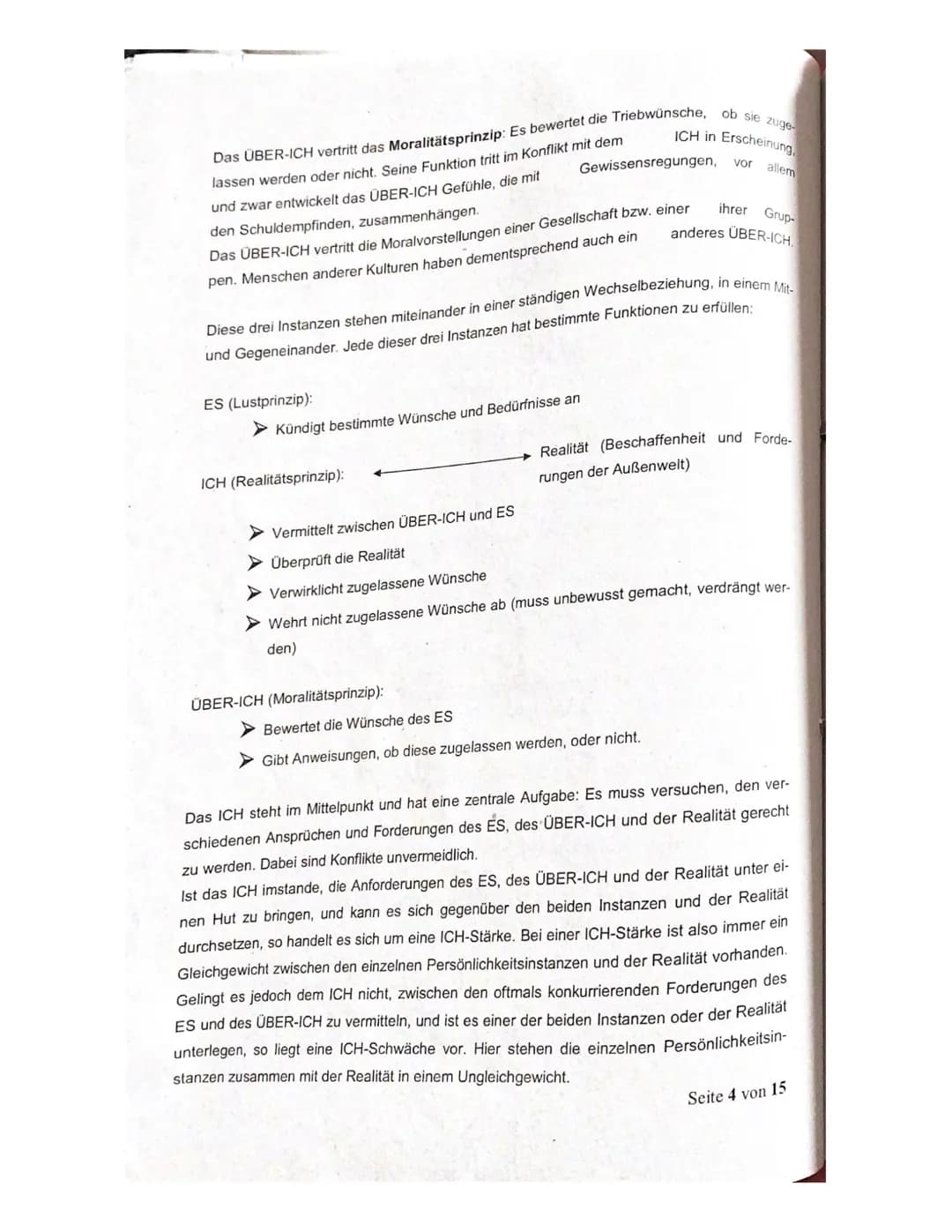 # Abitur
Die psychoanalytische Theorie - Zusammenfassung
1. Grundannahmen der Psychoanalytischen Theorie
2. Instanzenmodell
3. Abwehrmecha