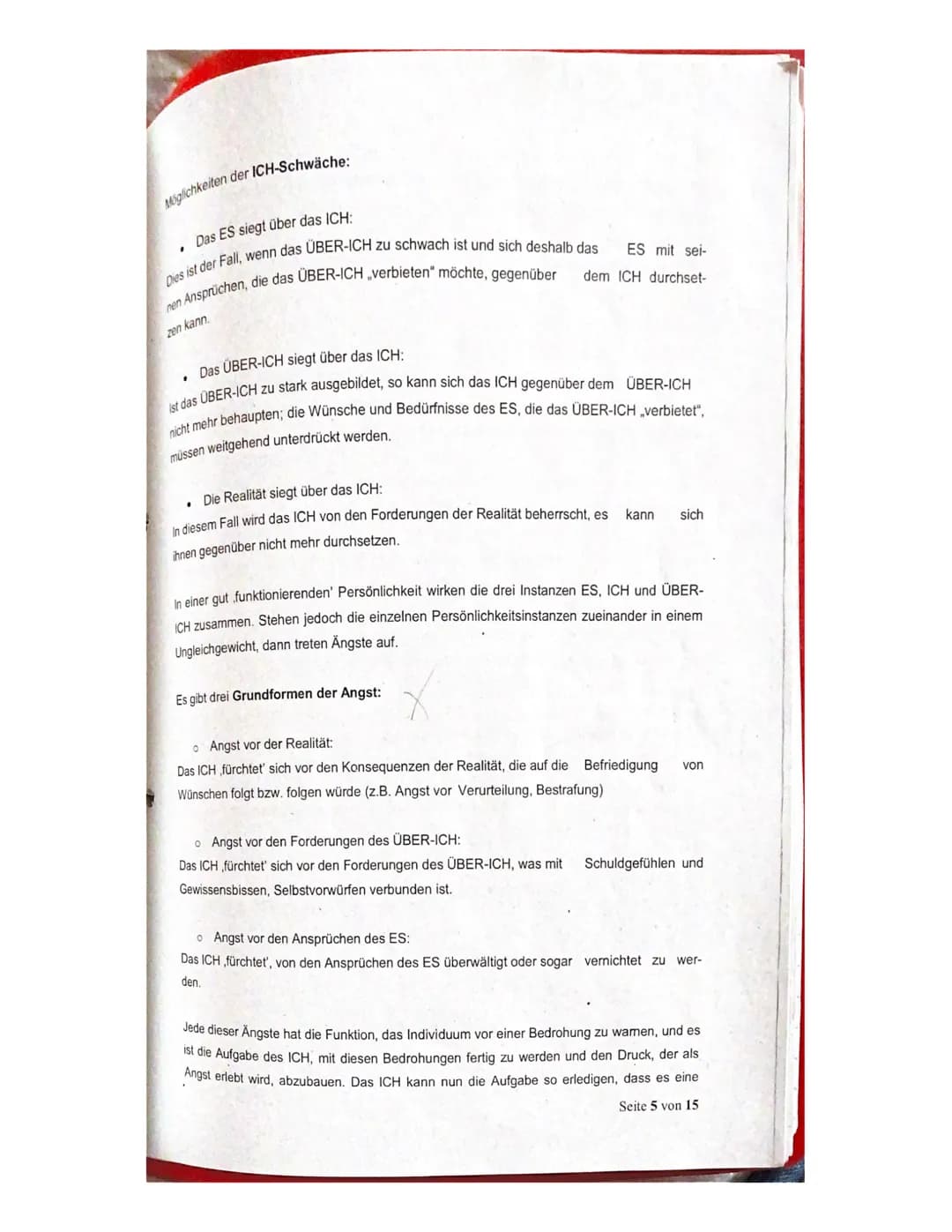 # Abitur
Die psychoanalytische Theorie - Zusammenfassung
1. Grundannahmen der Psychoanalytischen Theorie
2. Instanzenmodell
3. Abwehrmecha