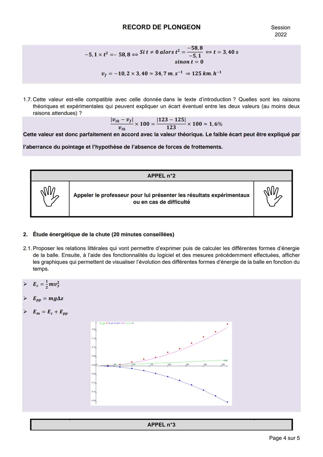 <h2>RECORD DE PLONGEON</h2>
<h3>BACCALAURÉAT GÉNÉRAL</h3>
<h4>Épreuve pratique de l'enseignement de spécialité physique-chimie</h4>
<h5>Éva